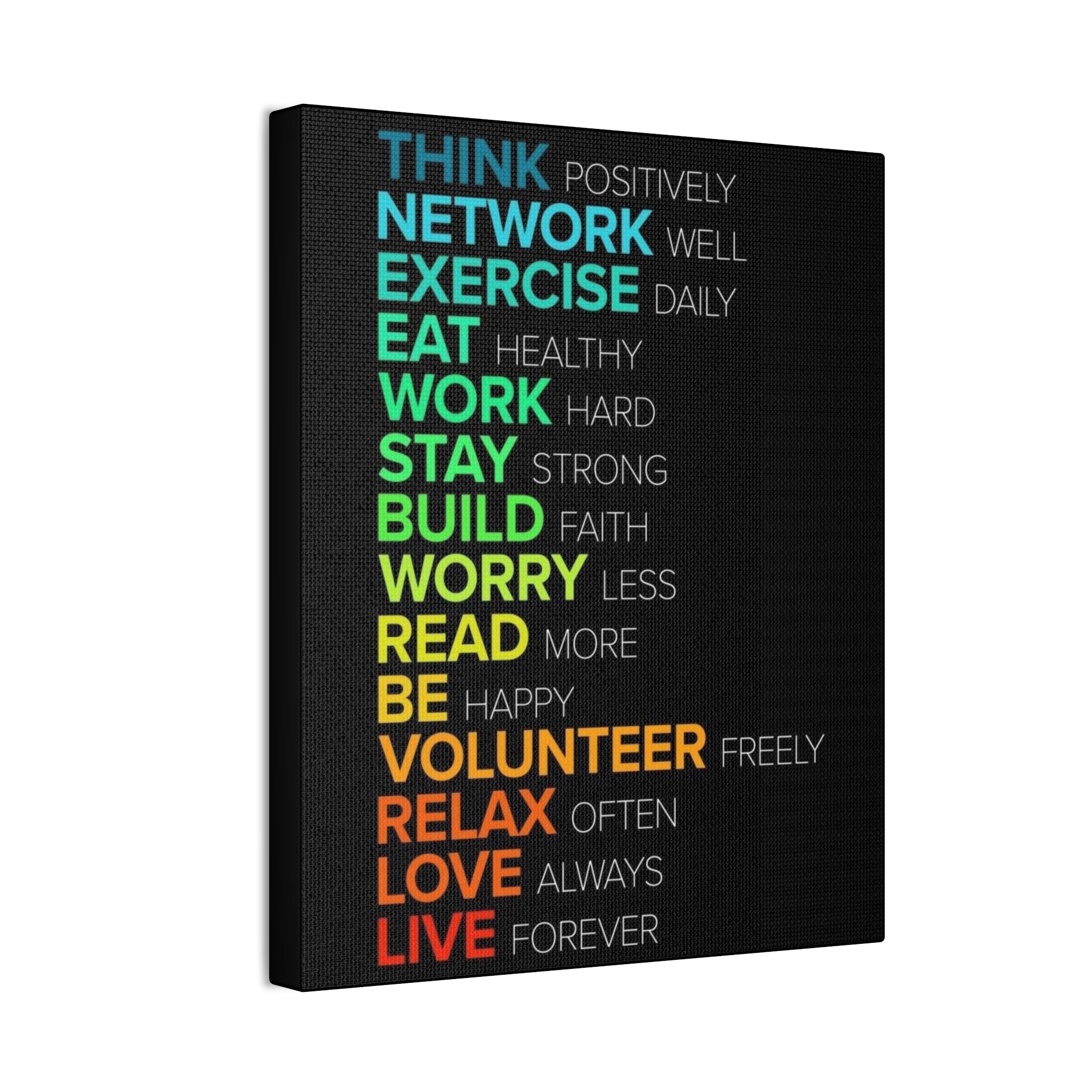 Motivational Daily Habits Canvas Print — Colorful Inspirational Wall Art