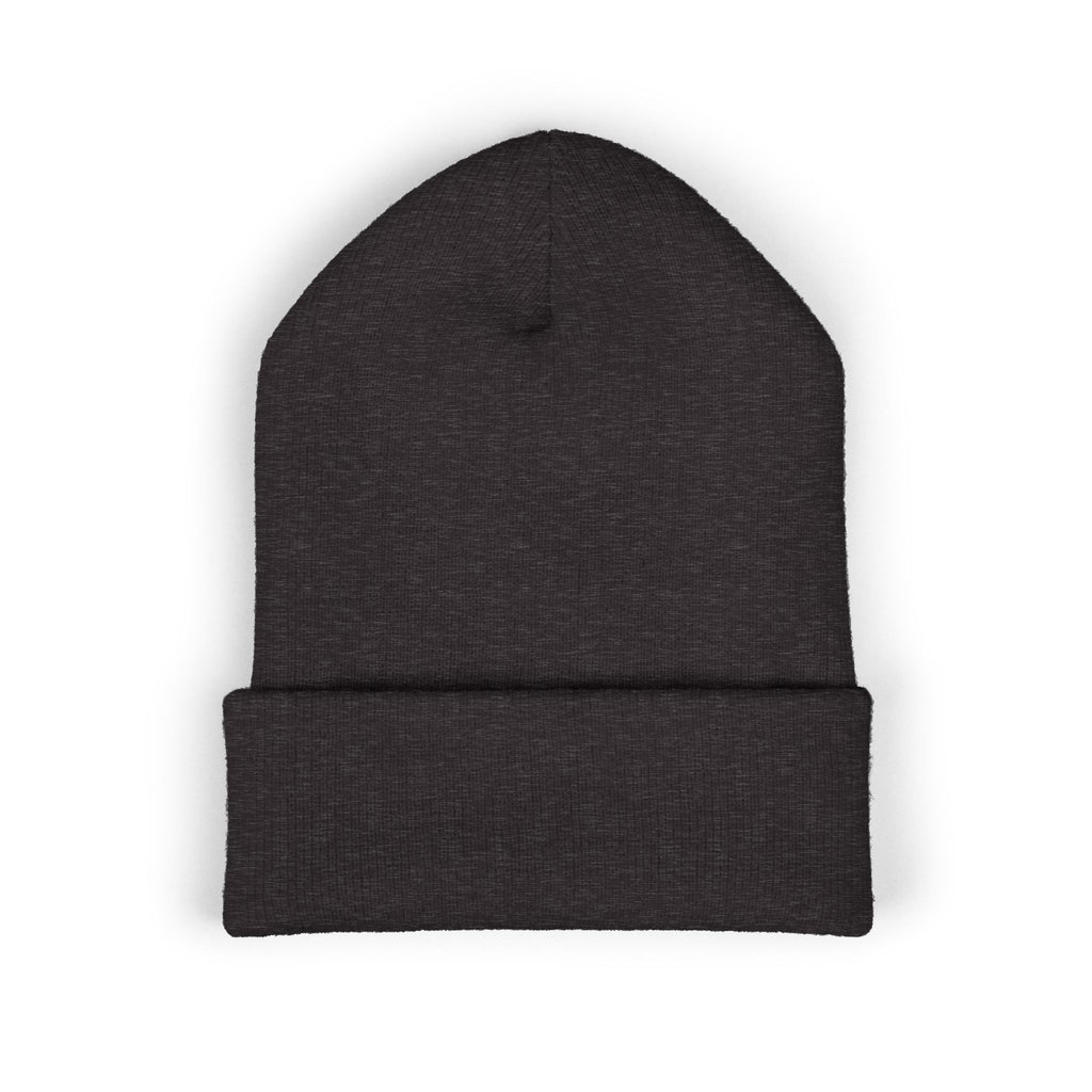 Embroidered "Skateish" Classic Cuffed Beanie — Yellow Knit Hat