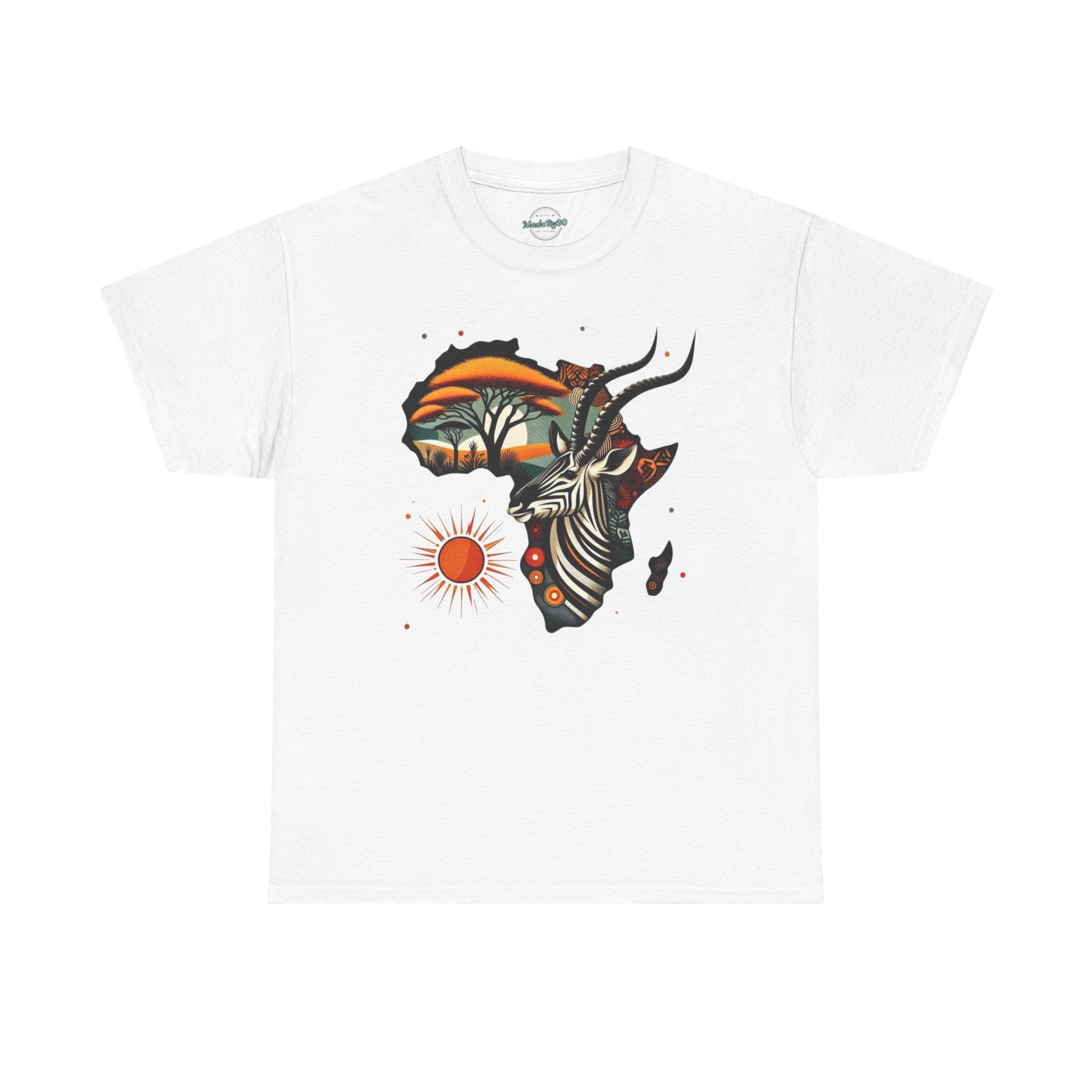 Africa Kudu Silhouette T-Shirt — Tribal Safari Sunrise Graphic Tee