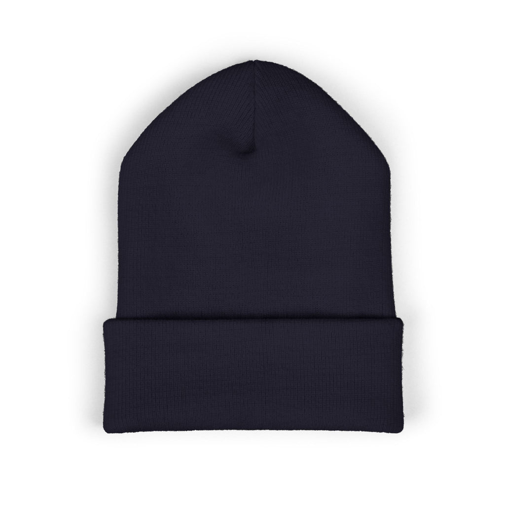 Embroidered "Skateish" Classic Cuffed Beanie — Yellow Knit Hat