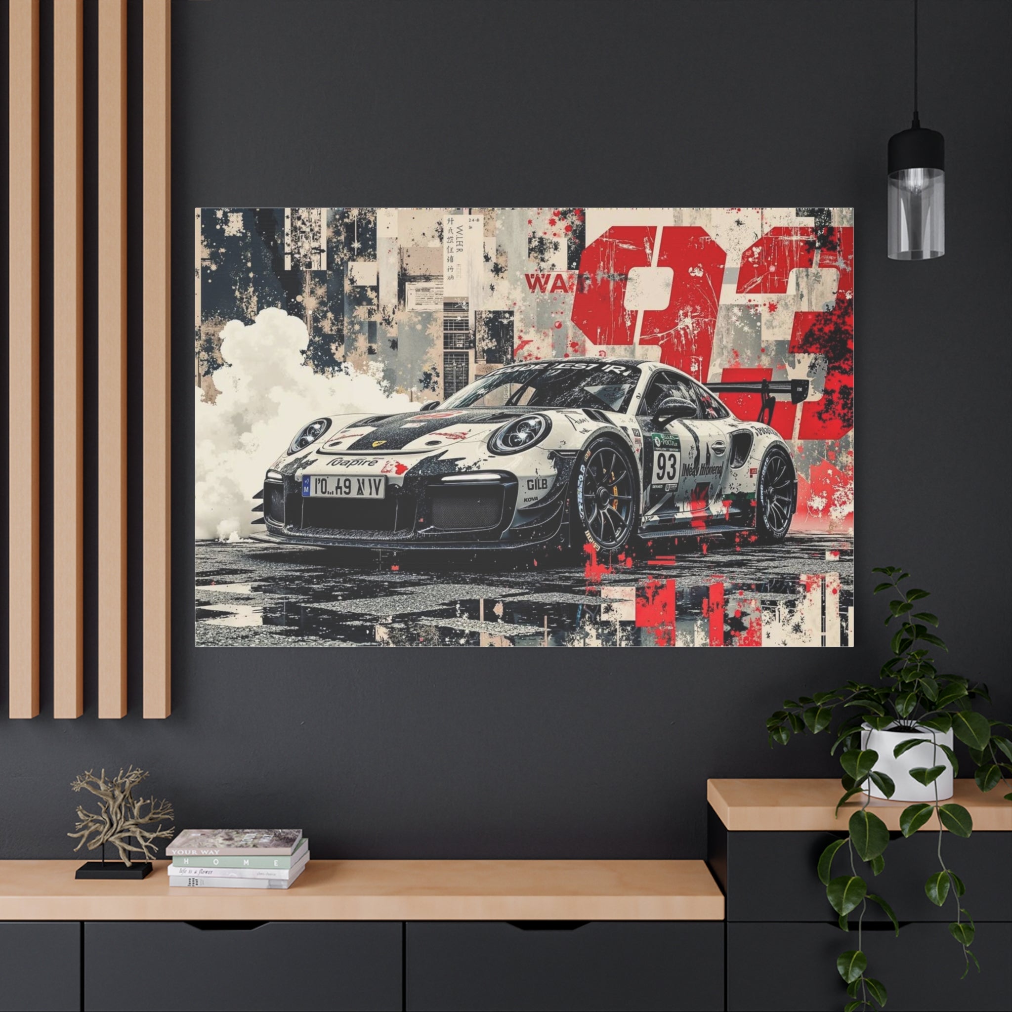 Racing Porsche 93 Canvas Wall Art — Stretched Matte Motorsport Print