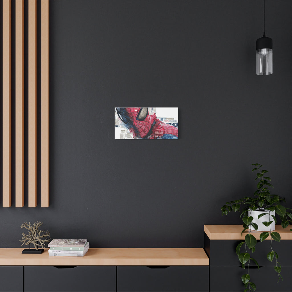 Superhero Portrait Matte Canvas Wall Art Spiderman - Stretched 1.25"
