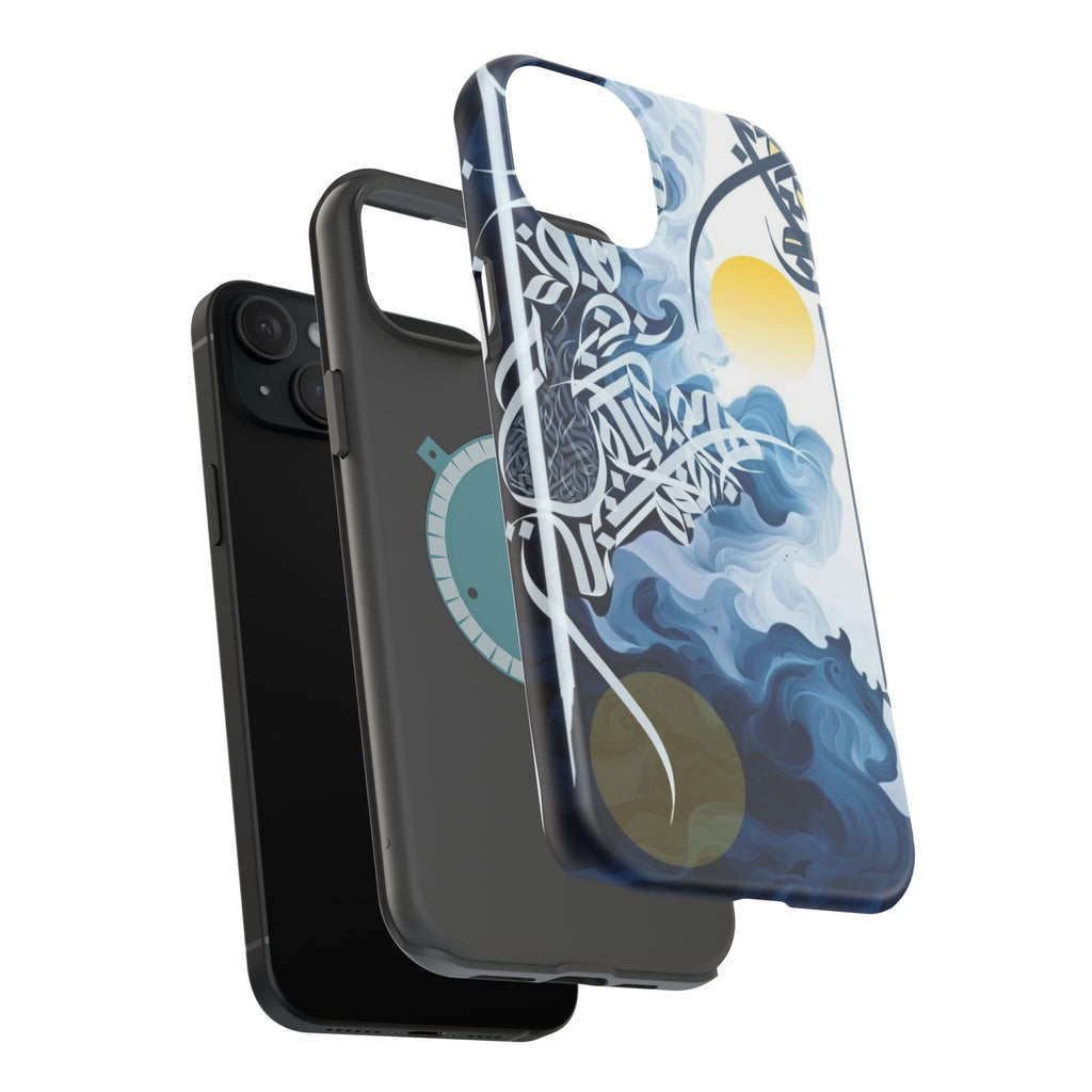 Magnetic Impact-Resistant Case — Blue Nautical Wave Mandala Design