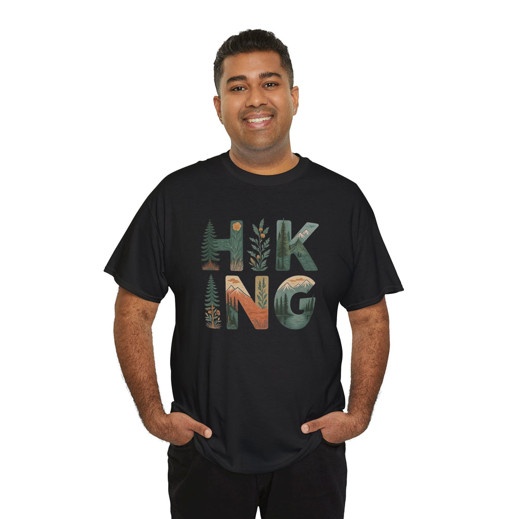 Hiking Letter Art T-Shirt | Nature Trail Graphic Tee