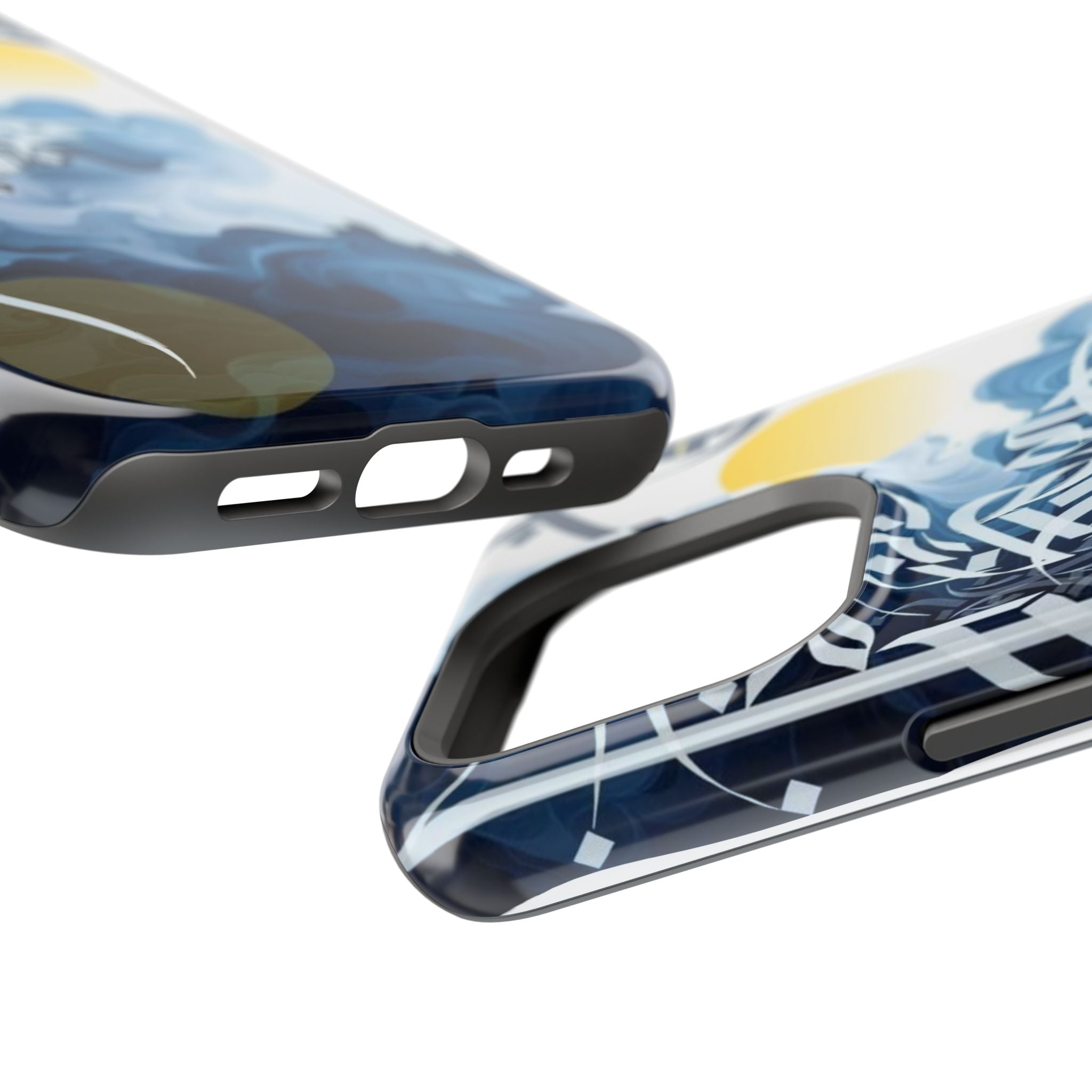 Magnetic Impact-Resistant Case — Blue Nautical Wave Mandala Design