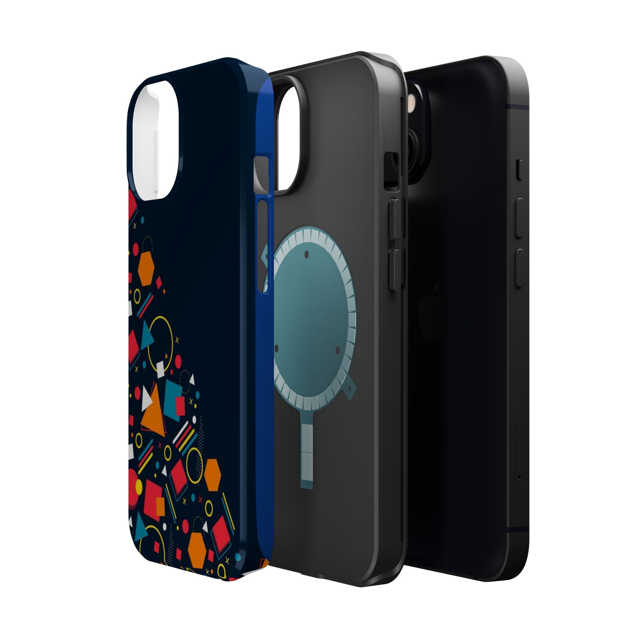 Magnetic Impact-Resistant Phone Case — Geometric Confetti Design