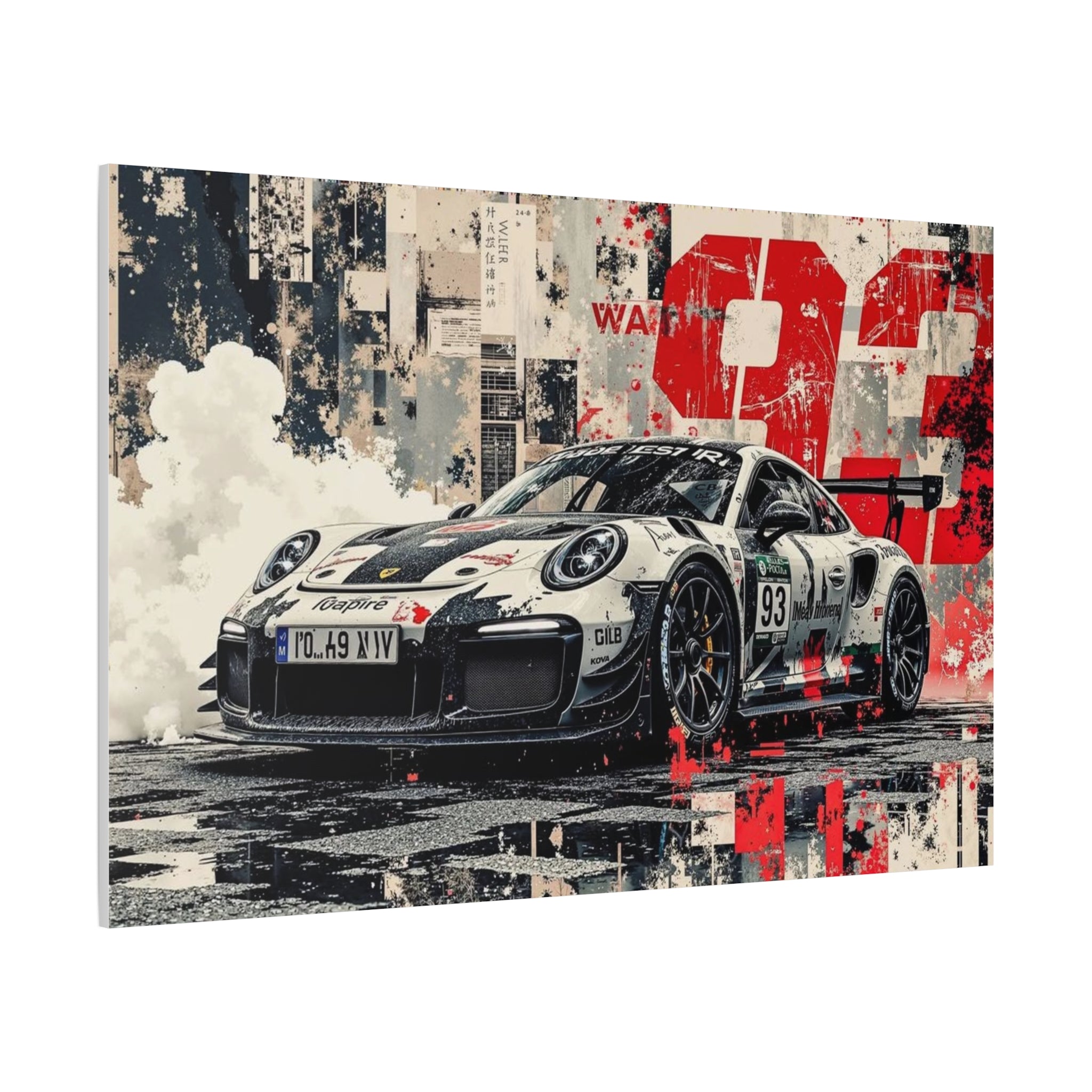 Racing Porsche 93 Canvas Wall Art — Stretched Matte Motorsport Print