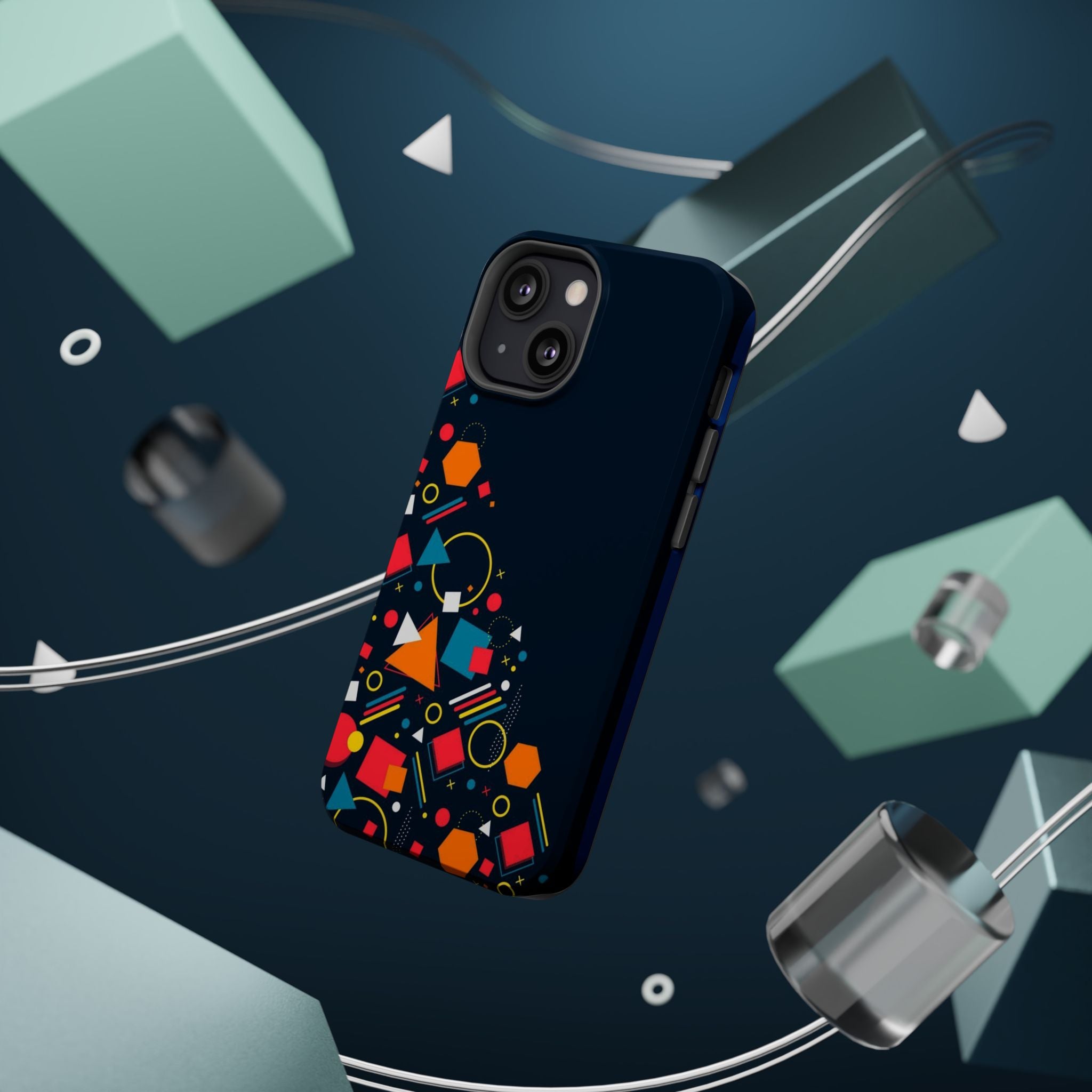 Magnetic Impact-Resistant Phone Case — Geometric Confetti Design