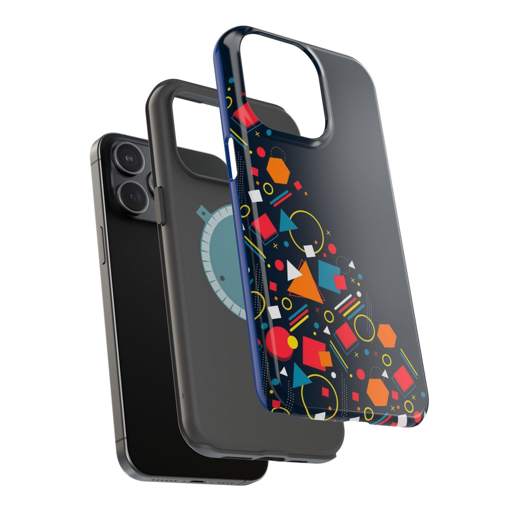 Magnetic Impact-Resistant Phone Case — Geometric Confetti Design