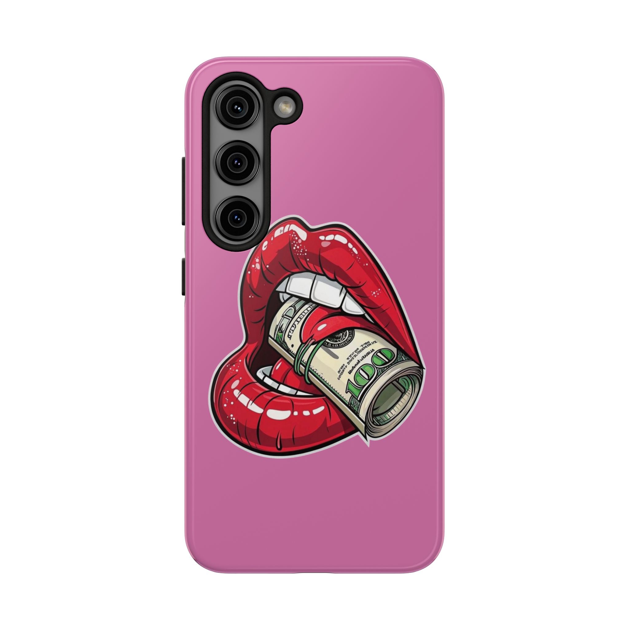 Red Lips Holding Money phone case | Tough Phone Cases
