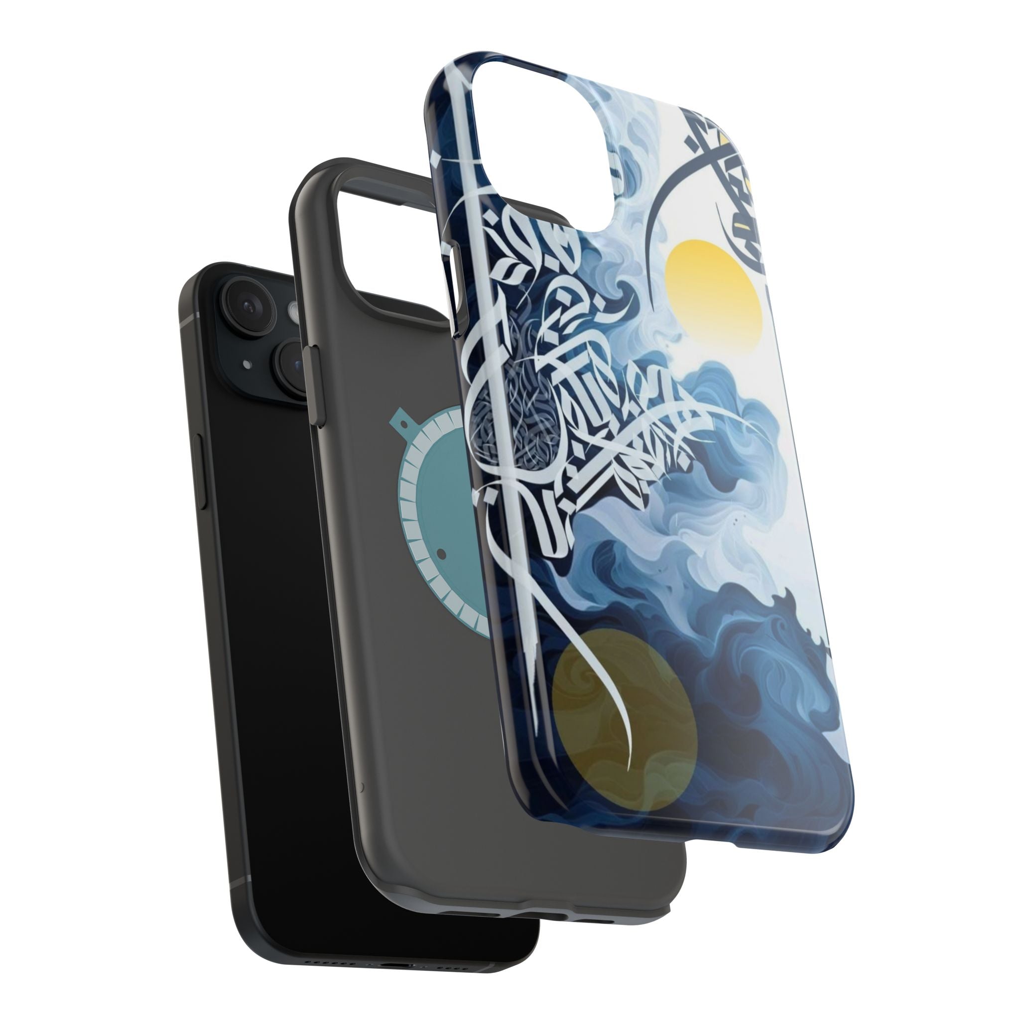 Magnetic Impact-Resistant Case — Blue Nautical Wave Mandala Design