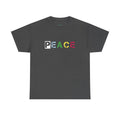 Peace Rainbow Tee — Minimalist Colorful PEACE Graphic T-Shirt