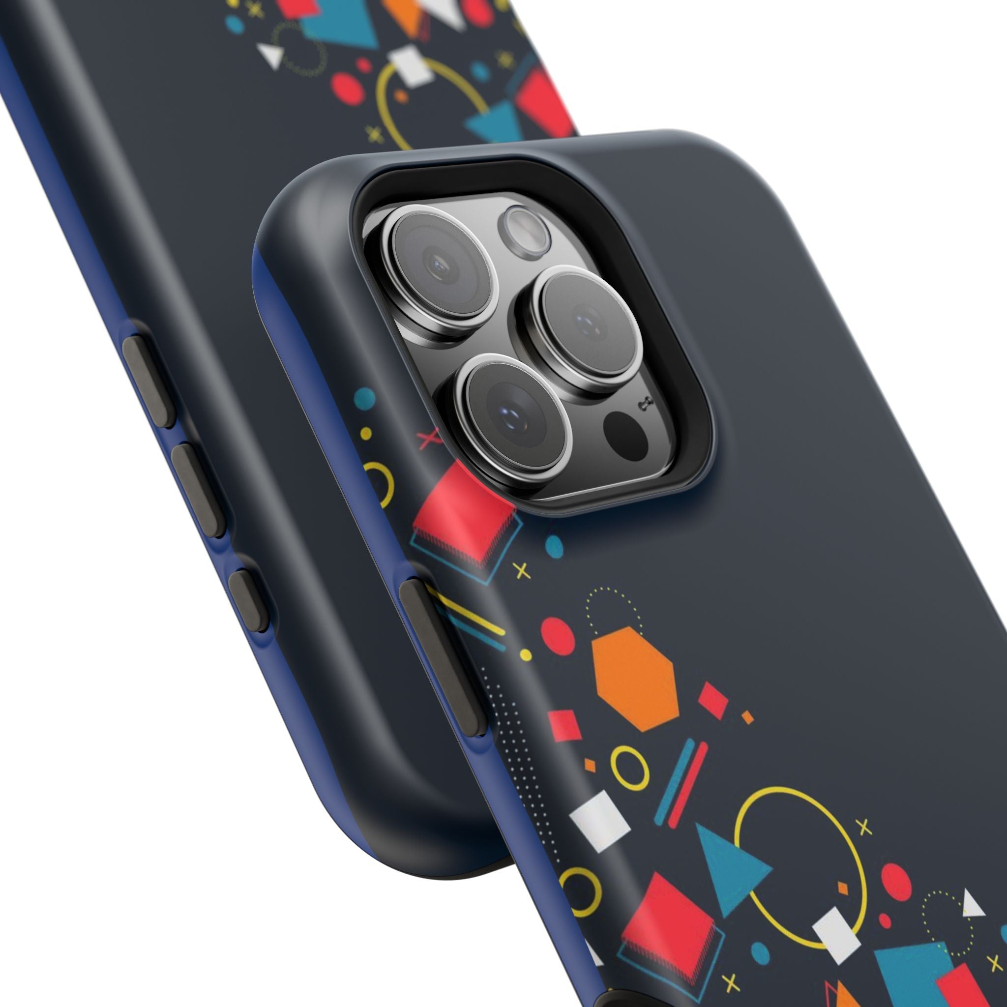 Magnetic Impact-Resistant Phone Case — Geometric Confetti Design