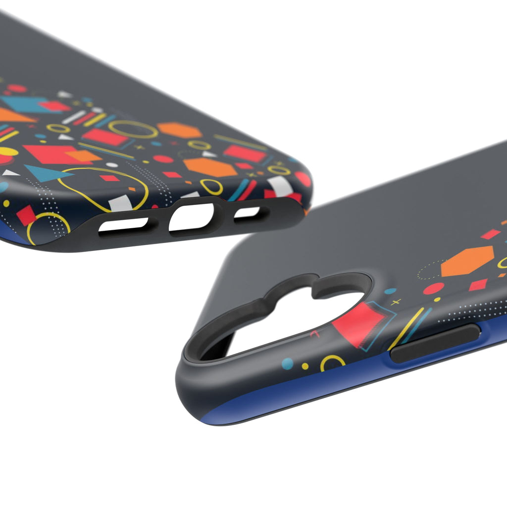 Magnetic Impact-Resistant Phone Case — Geometric Confetti Design