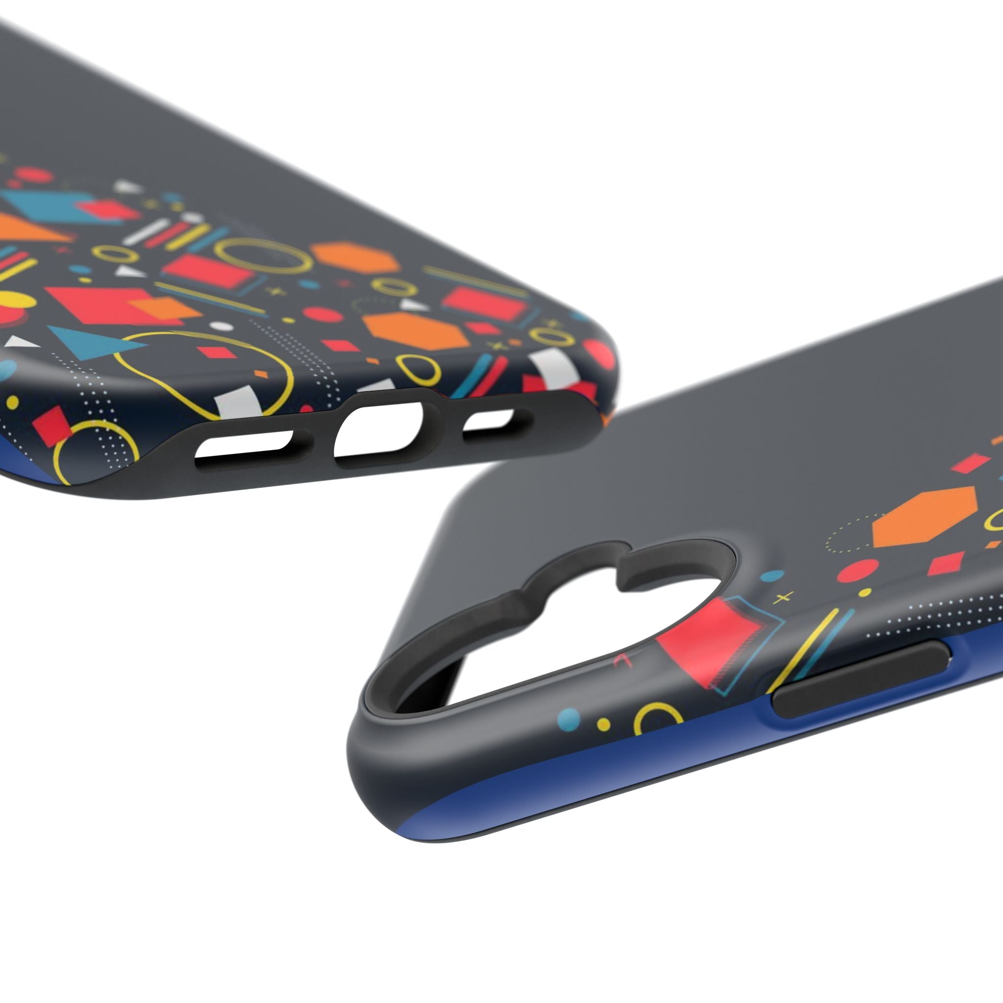 Magnetic Impact-Resistant Phone Case — Geometric Confetti Design