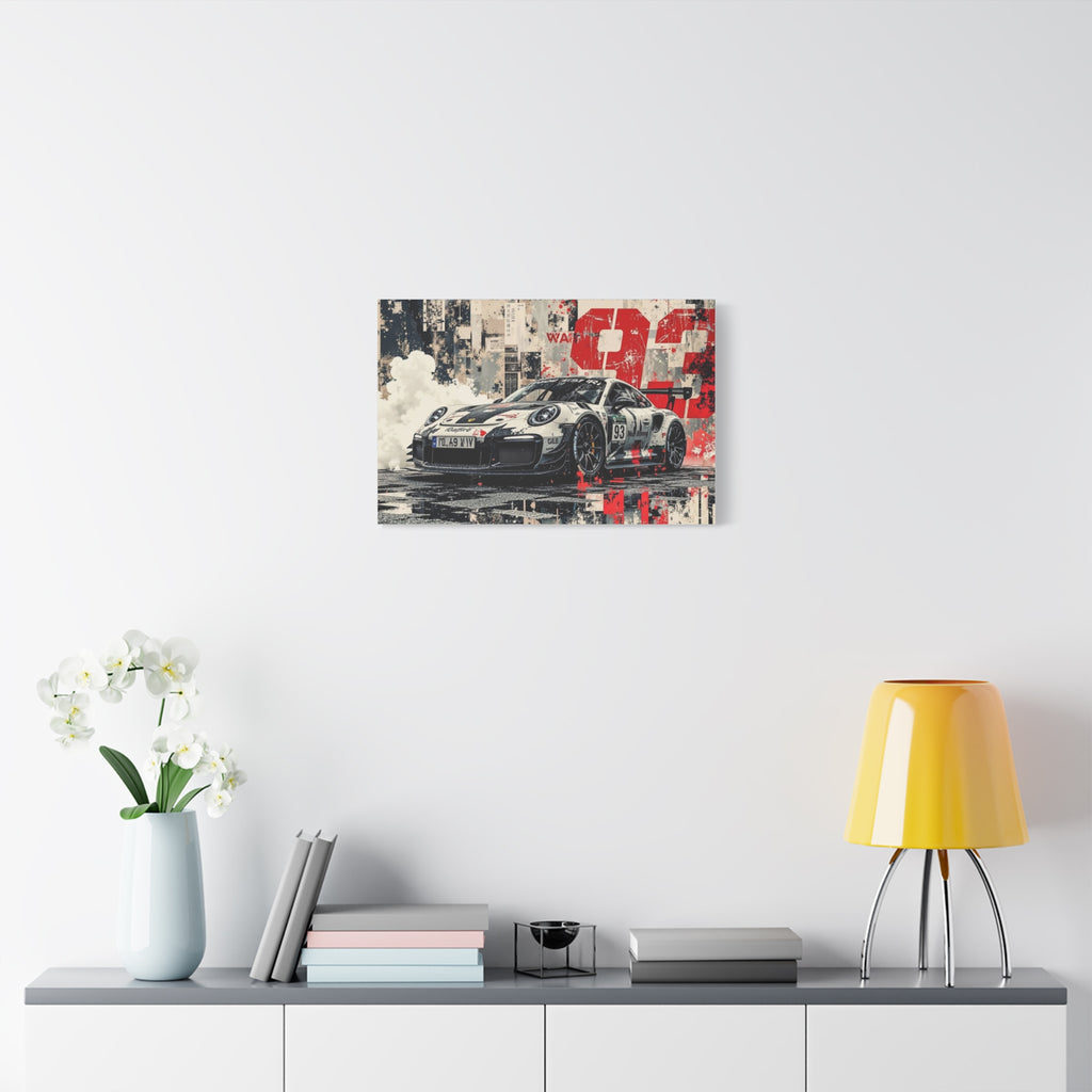 Racing Porsche 93 Canvas Wall Art — Stretched Matte Motorsport Print