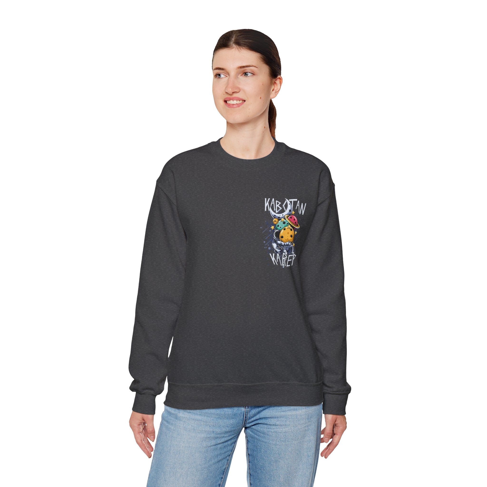 Kabytan Karep Space Crewneck Sweatshirt — Cute Planet Astronaut Graphic