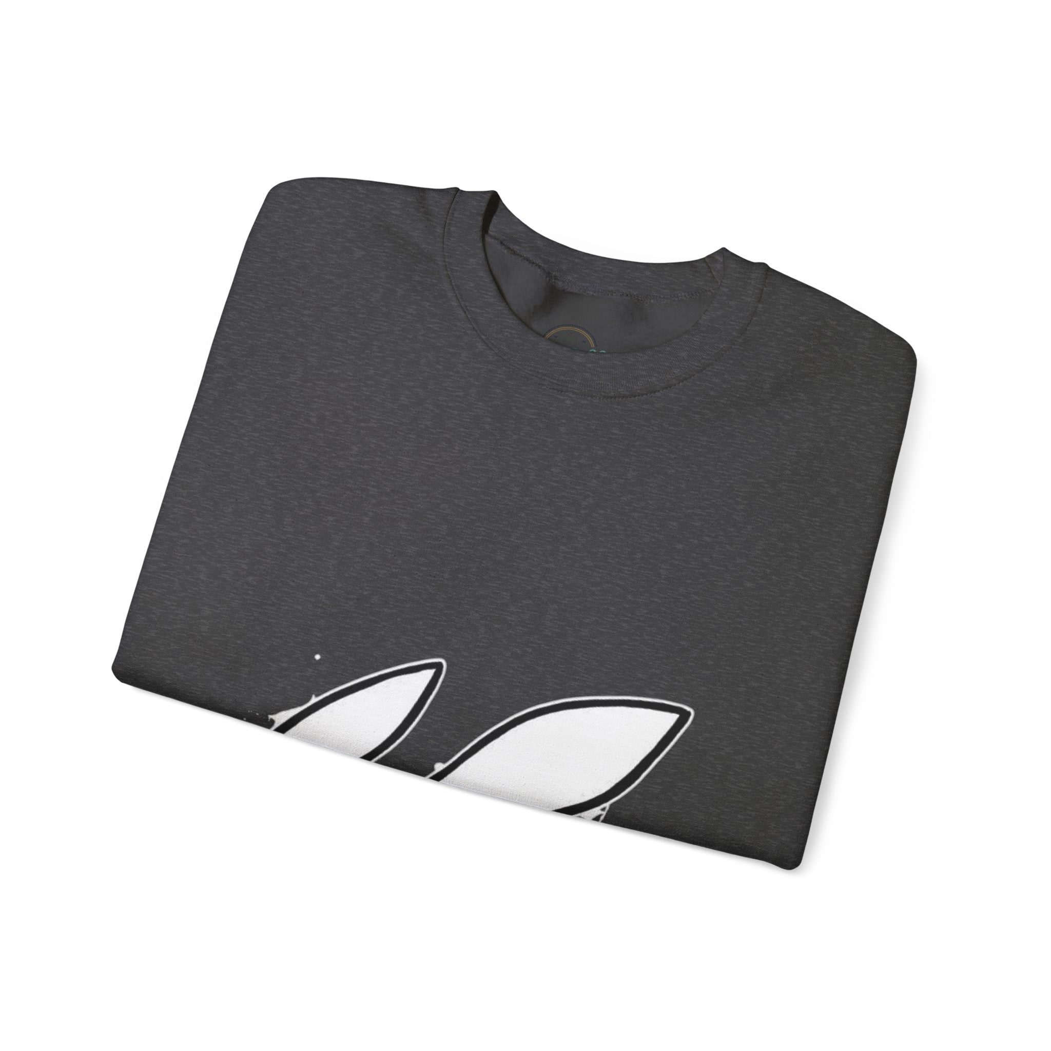 Crewneck Sweatshirt — Grinning Bunny Line Art Crewneck