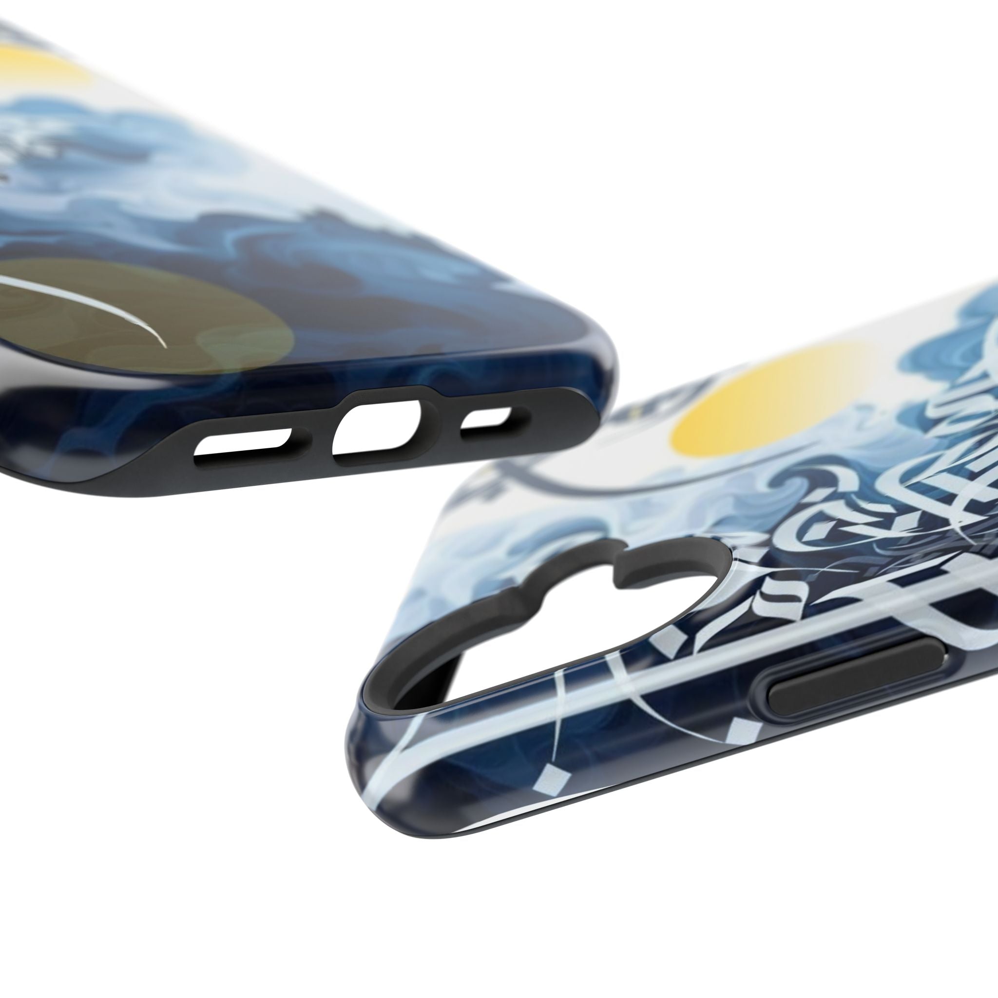 Magnetic Impact-Resistant Case — Blue Nautical Wave Mandala Design
