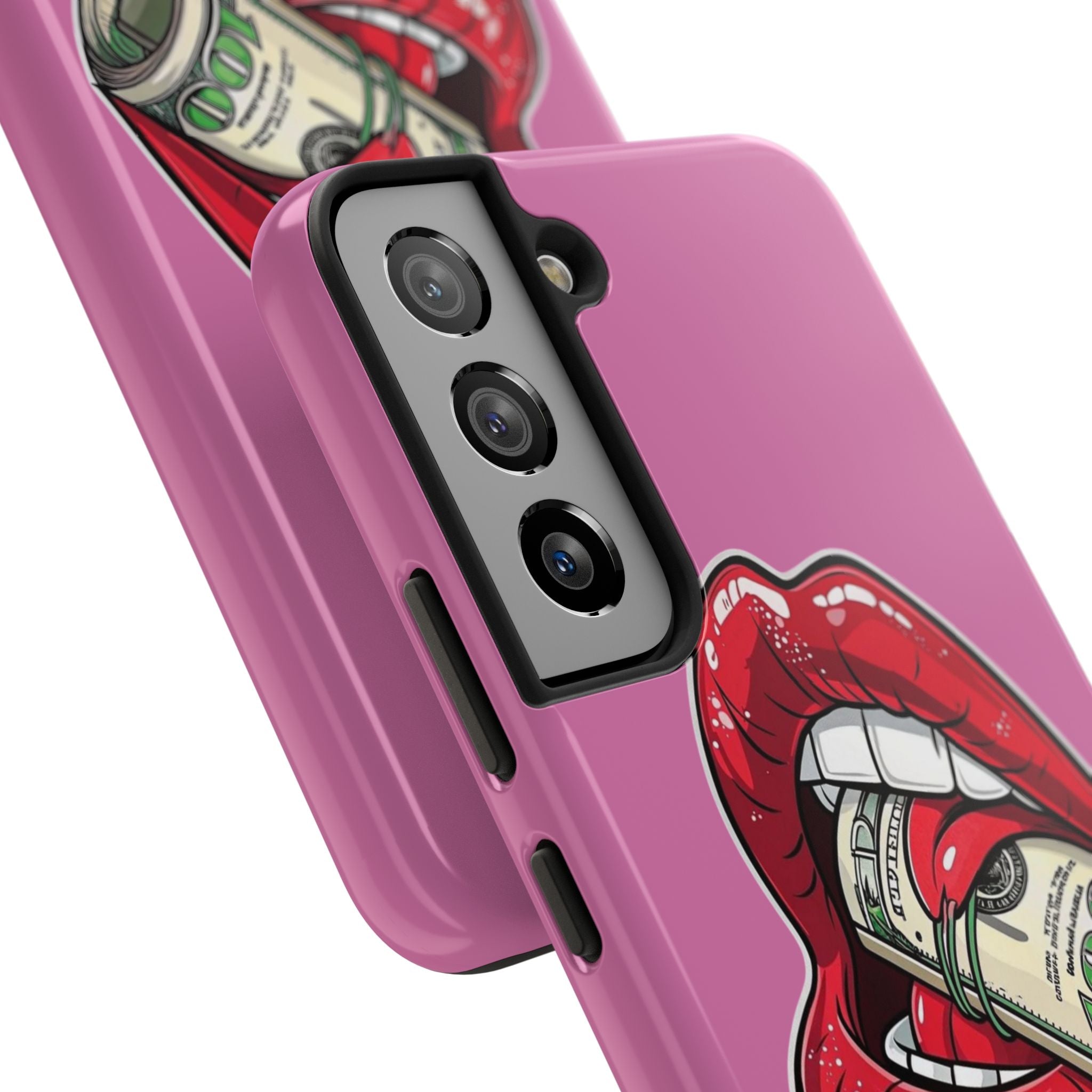 Red Lips Holding Money phone case | Tough Phone Cases