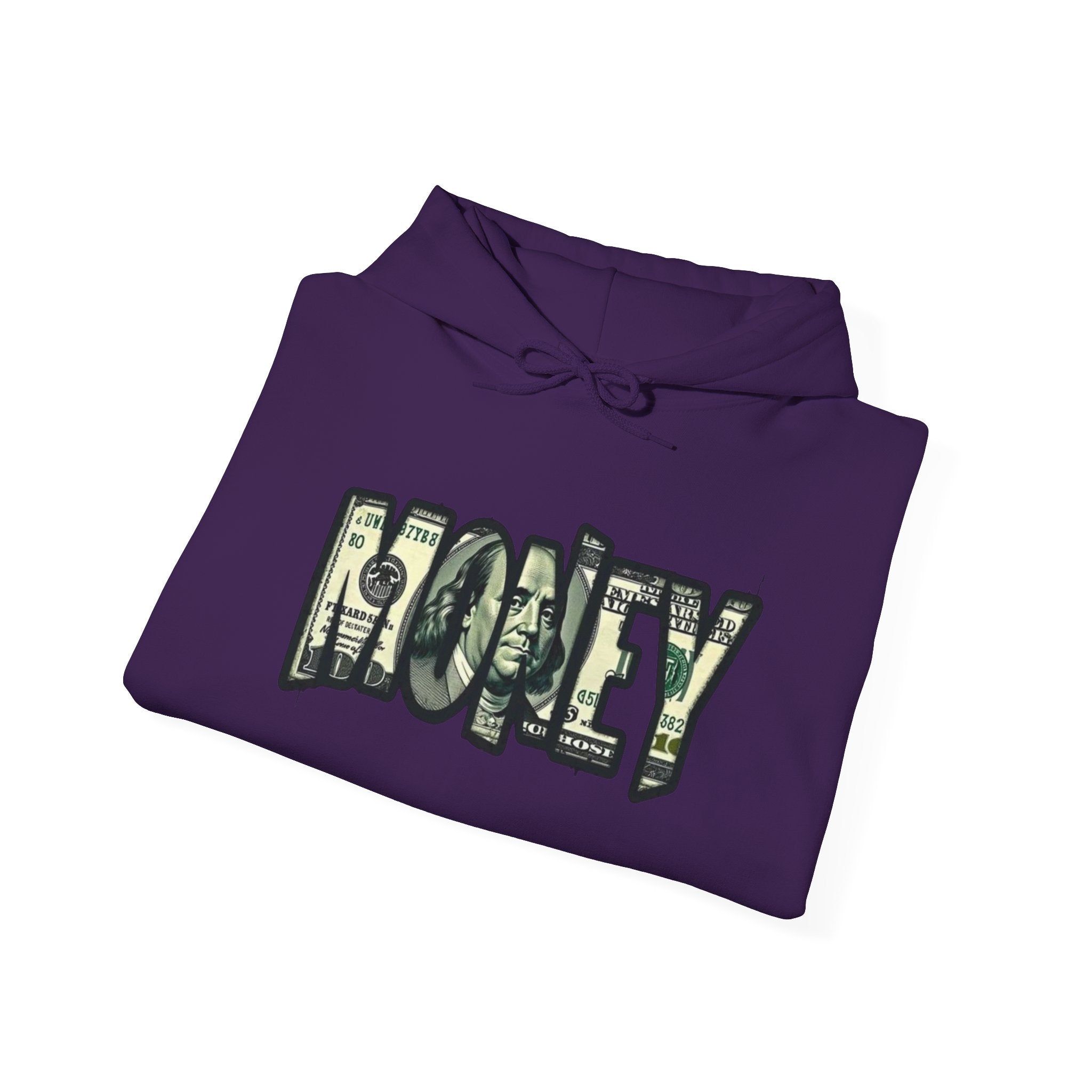 Money Graphic Hoodie — Bold Cash Text Streetwear Pullover