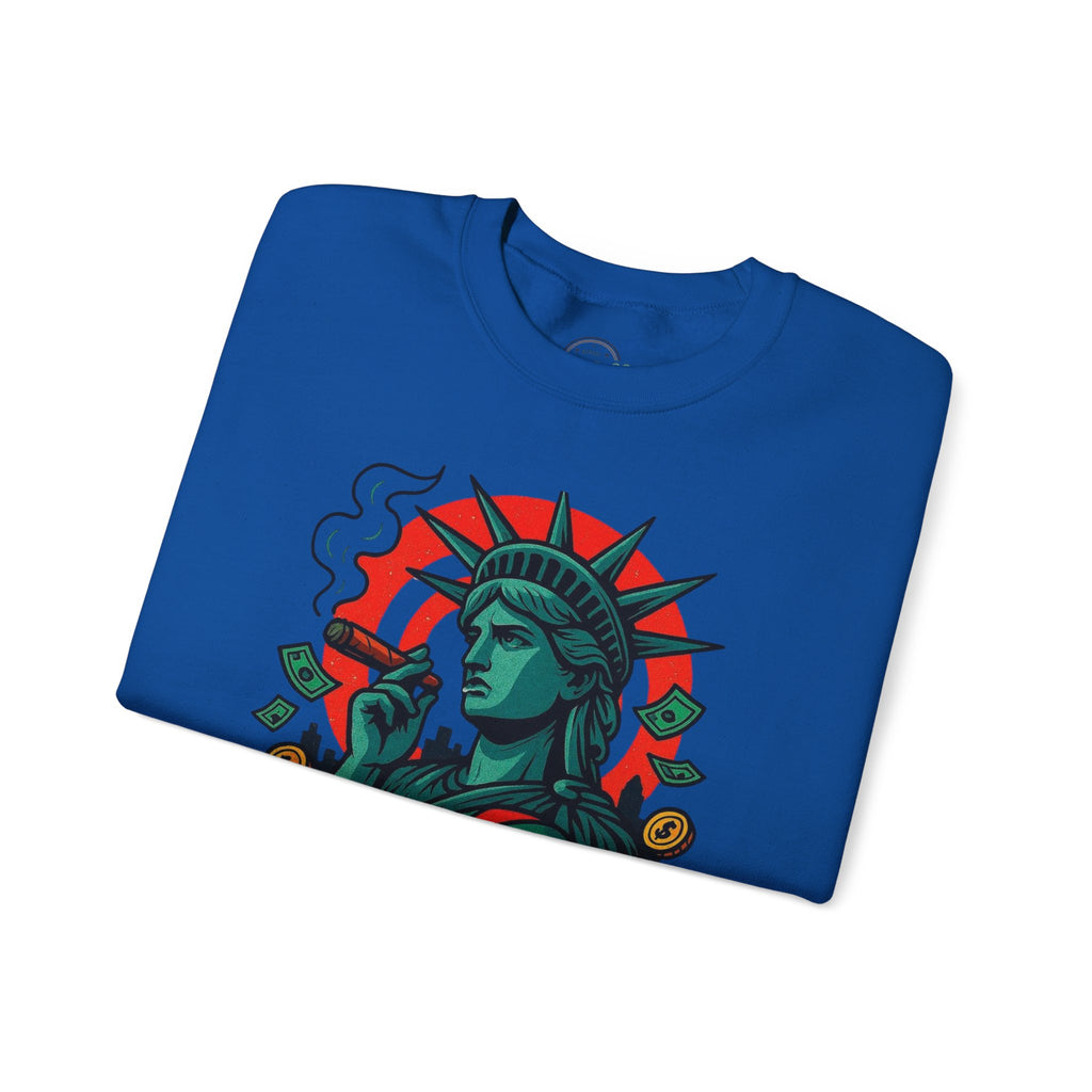 Money Talks Statue of Liberty Sweatshirt | Urban Streetwear