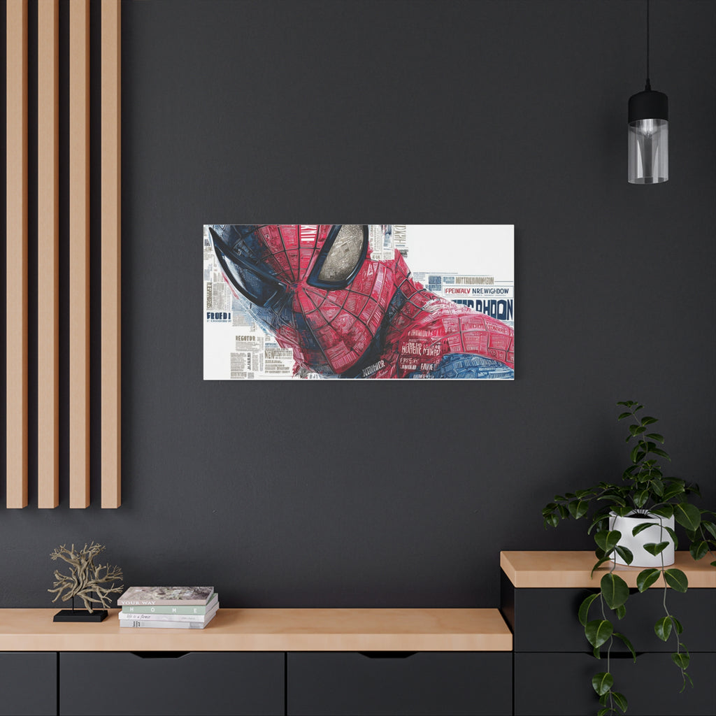 Superhero Portrait Matte Canvas Wall Art Spiderman - Stretched 1.25"