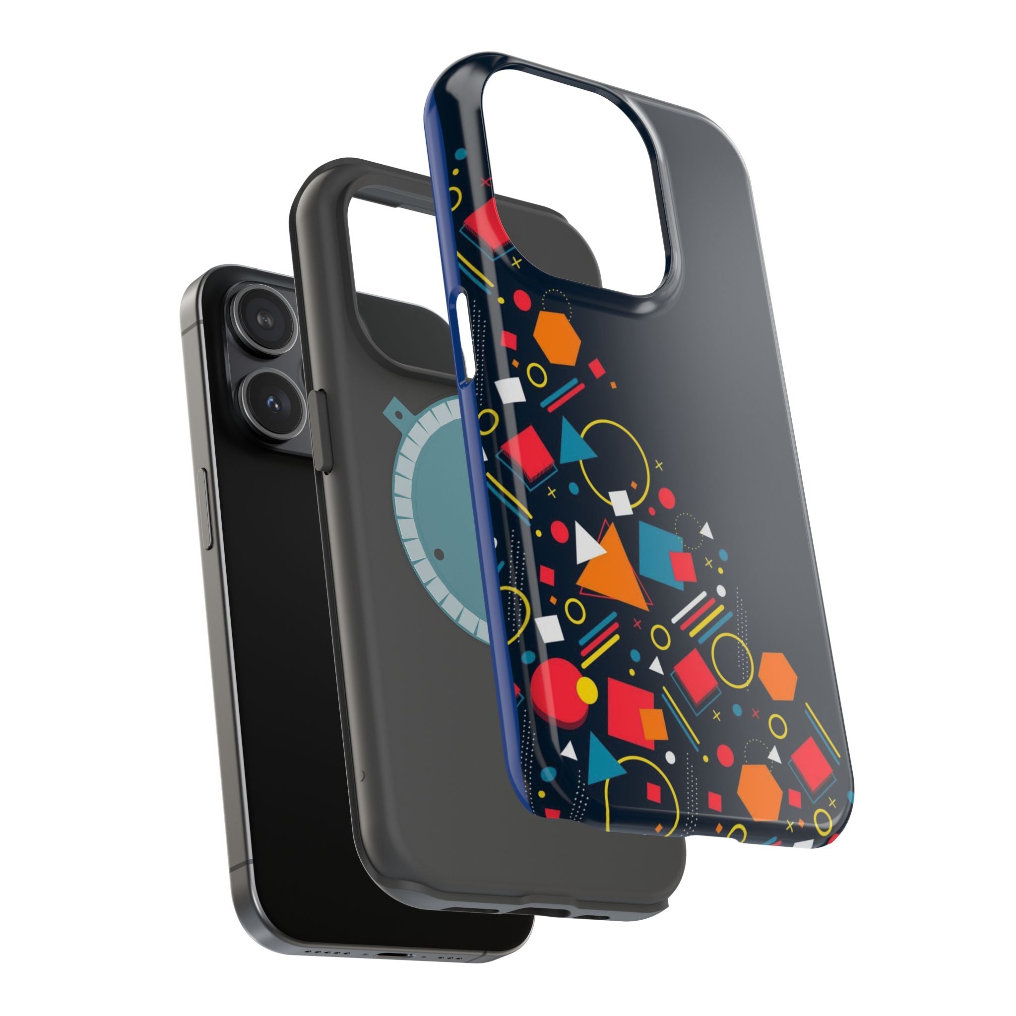 Magnetic Impact-Resistant Phone Case — Geometric Confetti Design