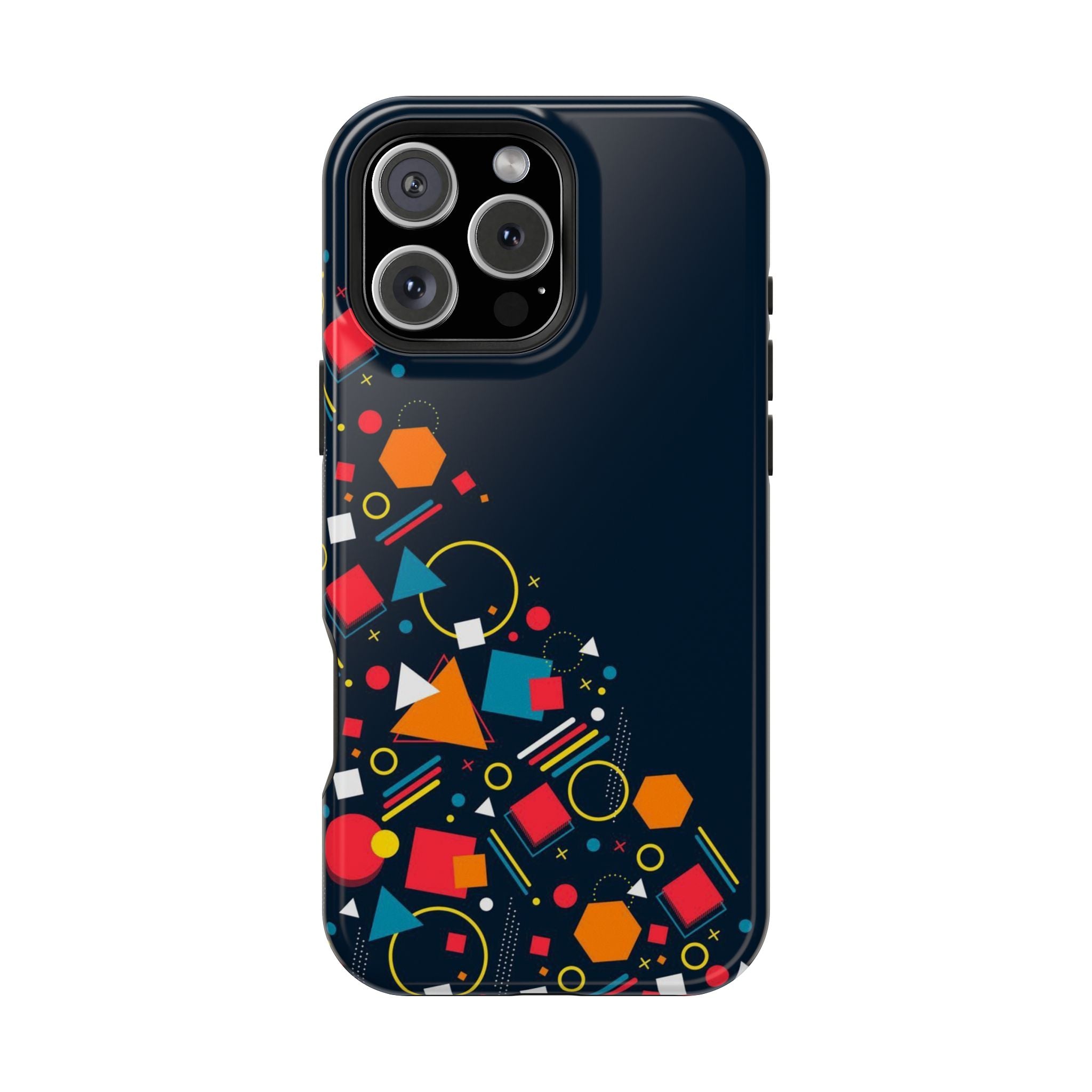 Magnetic Impact-Resistant Phone Case — Geometric Confetti Design