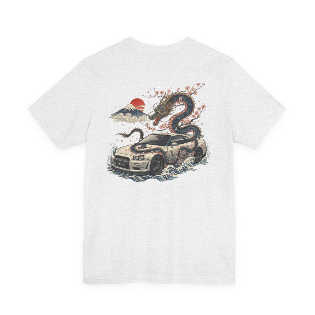 Dragon and Skyline with Sports Car Tee | JDM GT-R Illustration