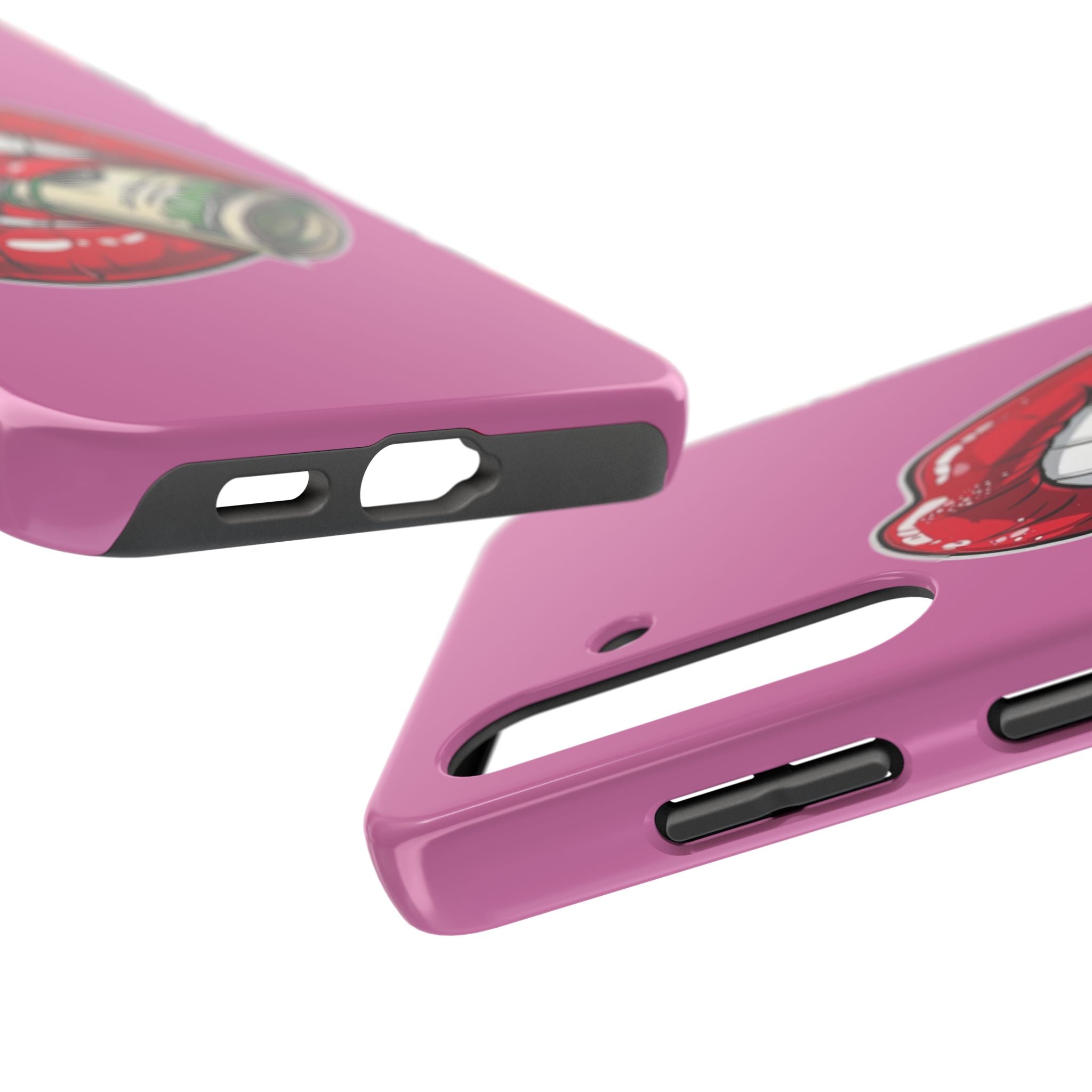 Red Lips Holding Money phone case | Tough Phone Cases