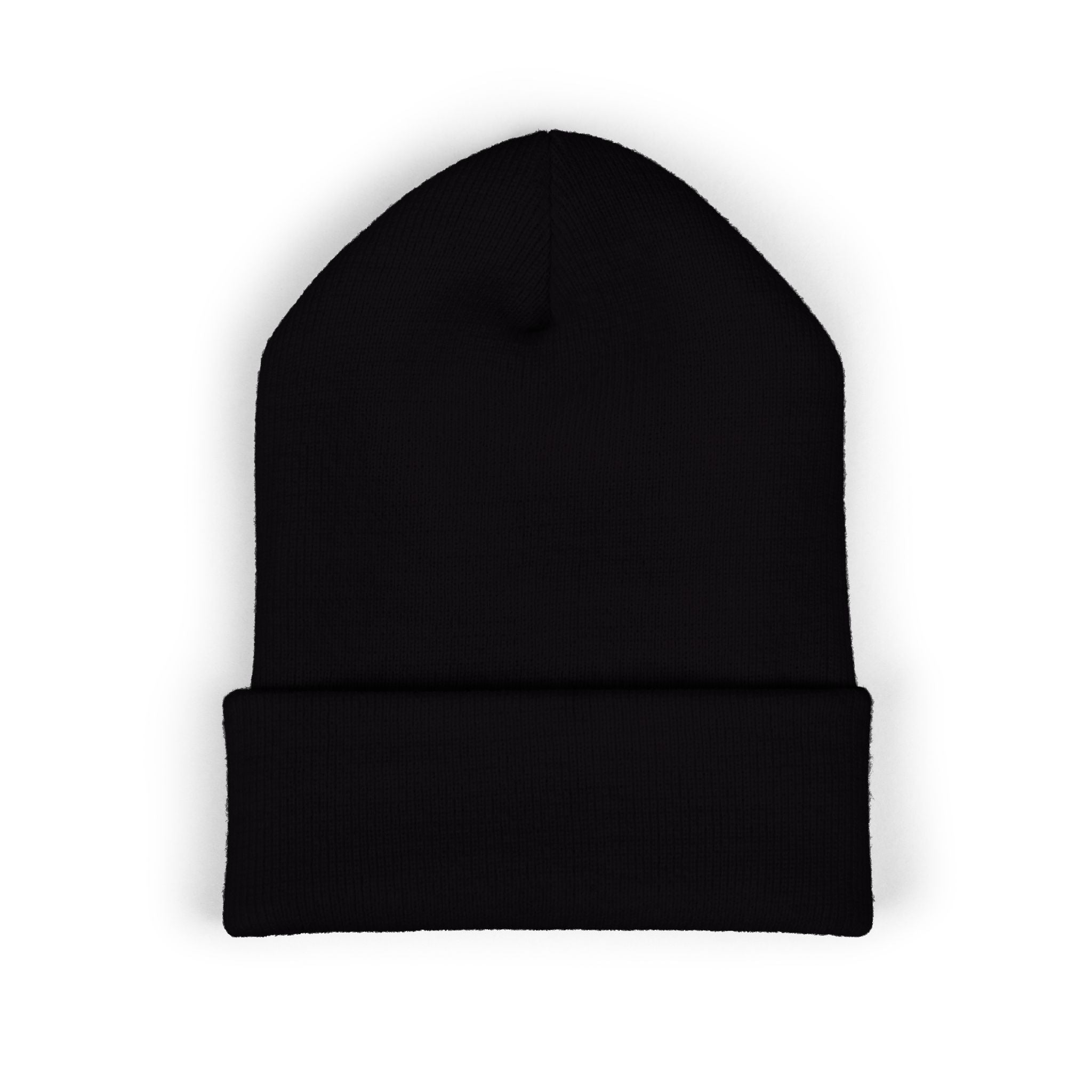 Embroidered "Skateish" Classic Cuffed Beanie — Yellow Knit Hat