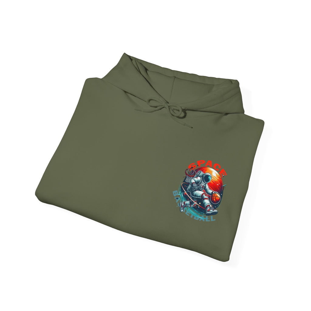 Space Basketball Hoodie - Astronaut Hoop Graphic Pullover