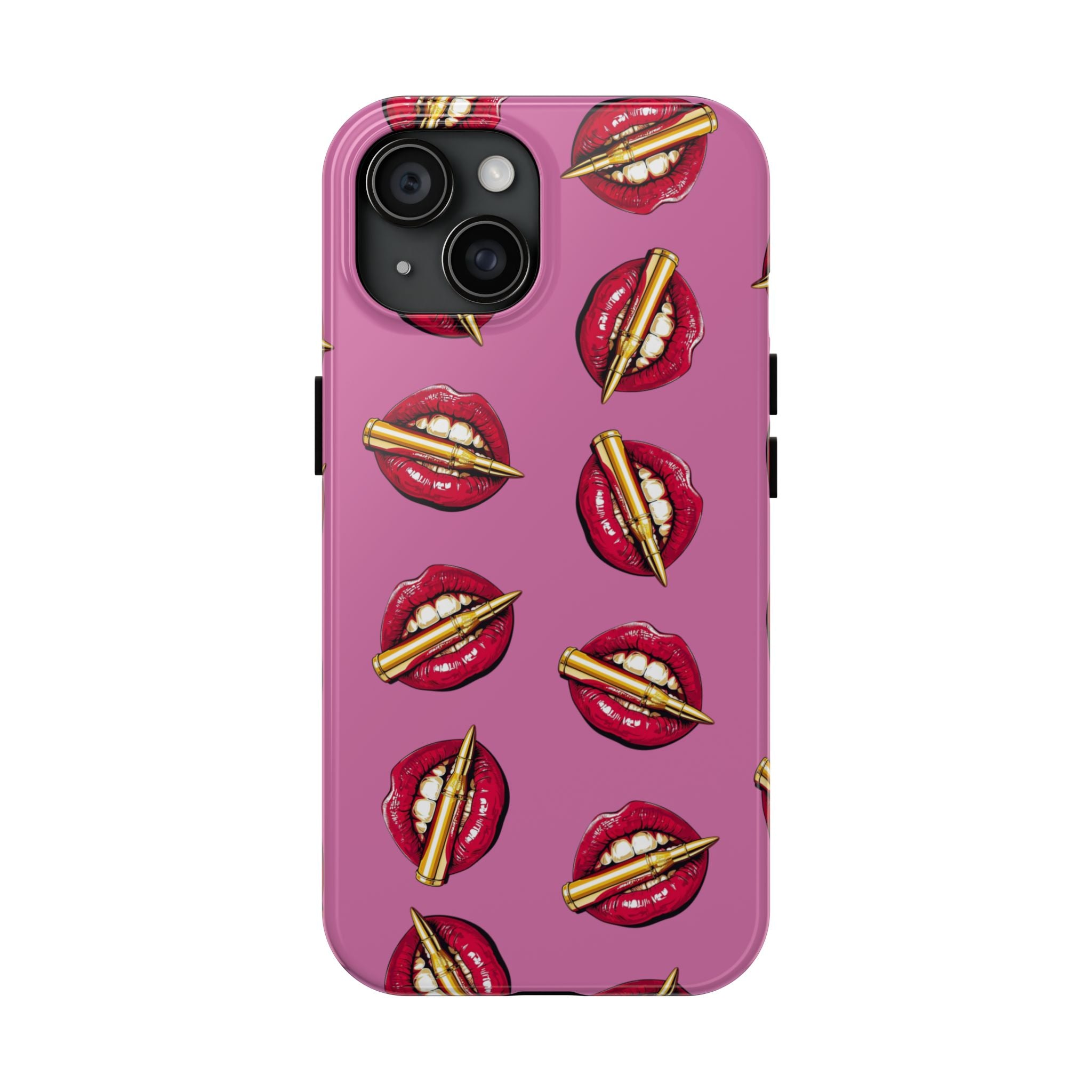 Red Lips with Cigarette Pattern Phone Case | Tough Phone Cases