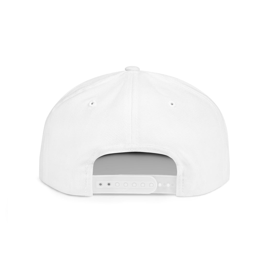 Legend Snapback Hat — White Flat-Bill Baseball Cap with Script Logo
