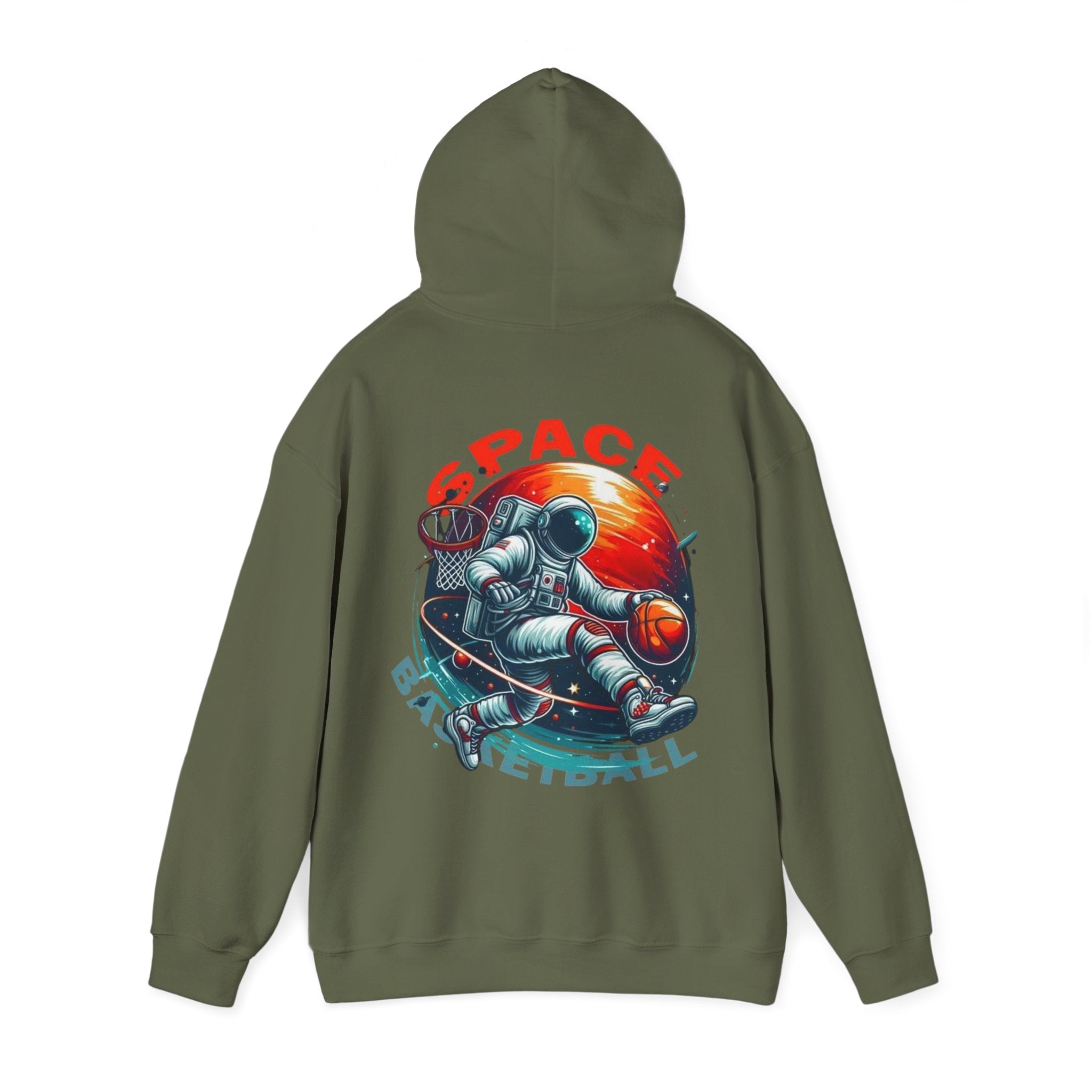 Space Basketball Hoodie - Astronaut Hoop Graphic Pullover