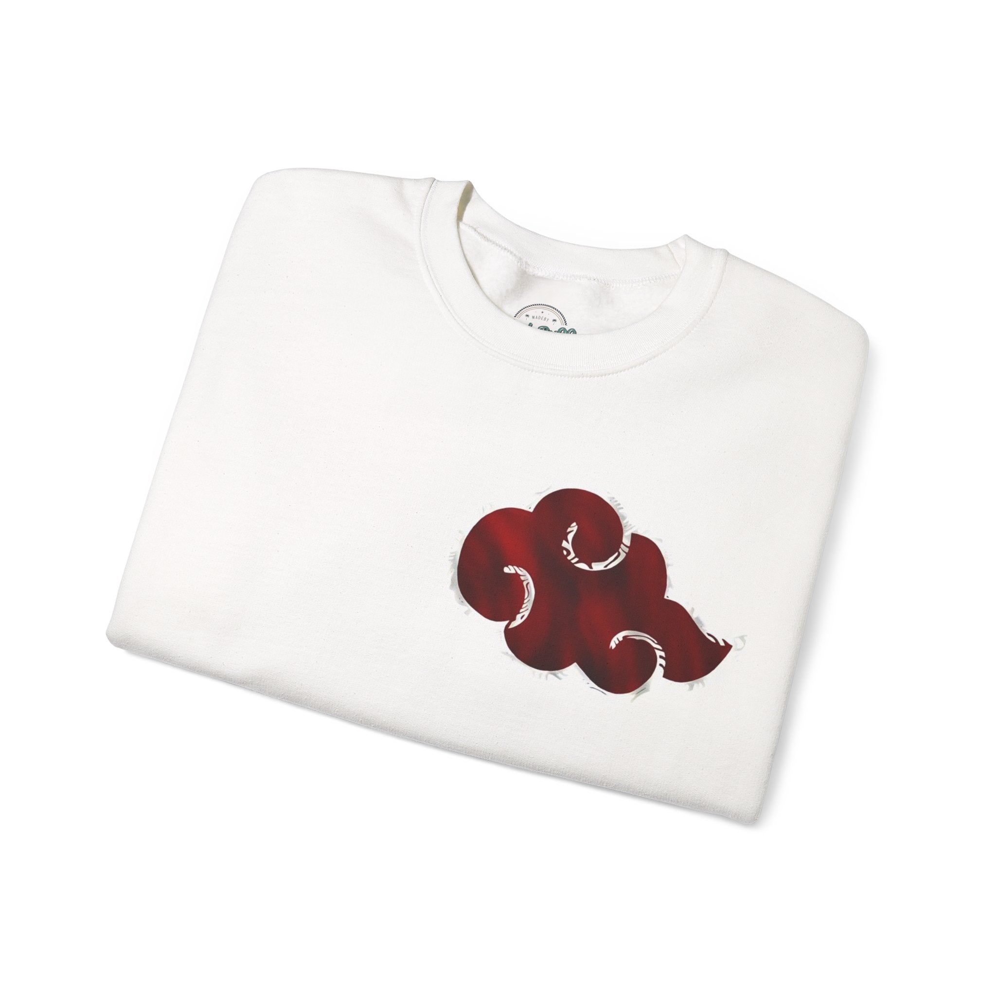Akatsuki Cloud Crewneck Sweatshirt — Red Ninja Anime Graphic