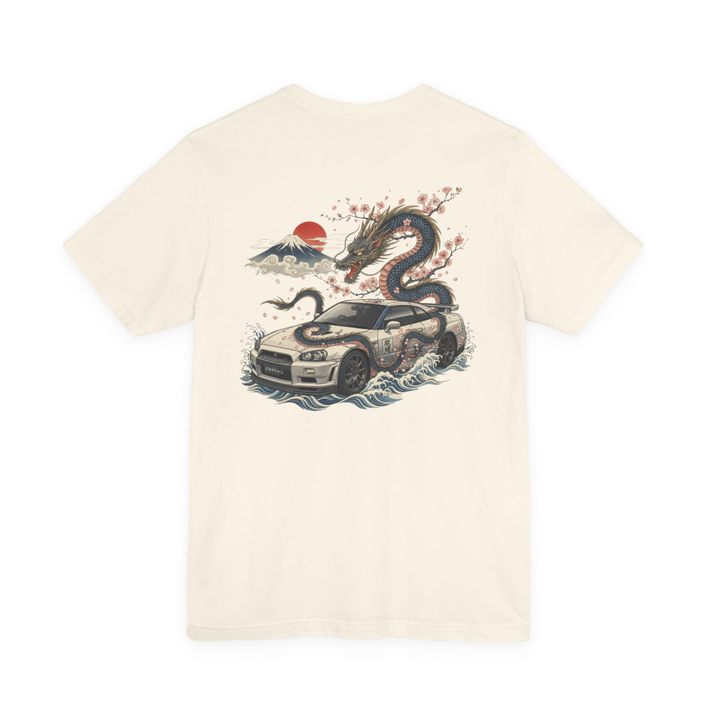 Dragon and Skyline with Sports Car Tee | JDM GT-R Illustration