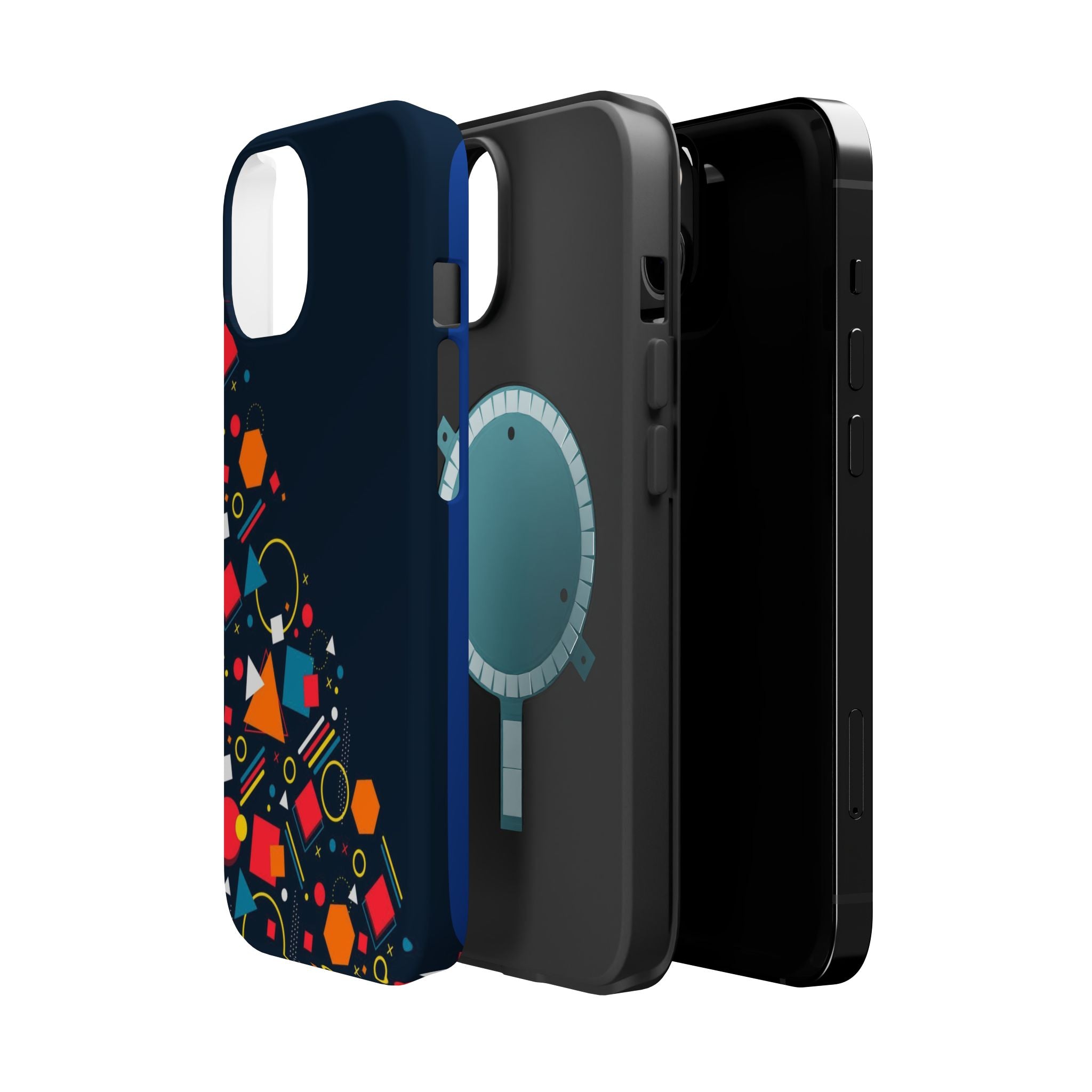 Magnetic Impact-Resistant Phone Case — Geometric Confetti Design
