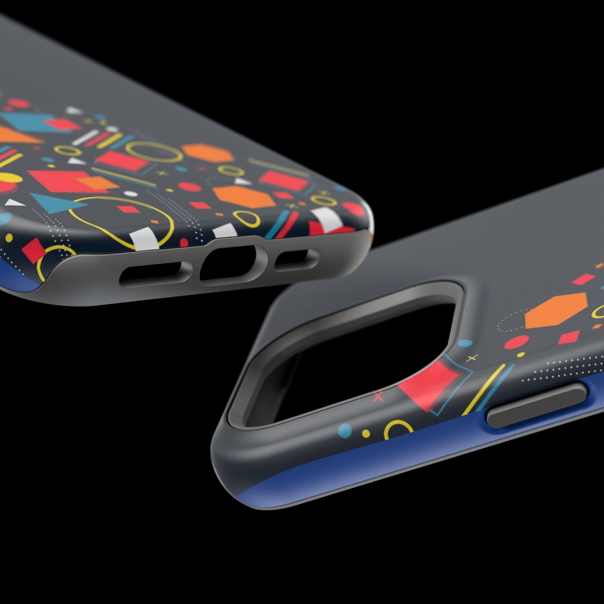 Magnetic Impact-Resistant Phone Case — Geometric Confetti Design