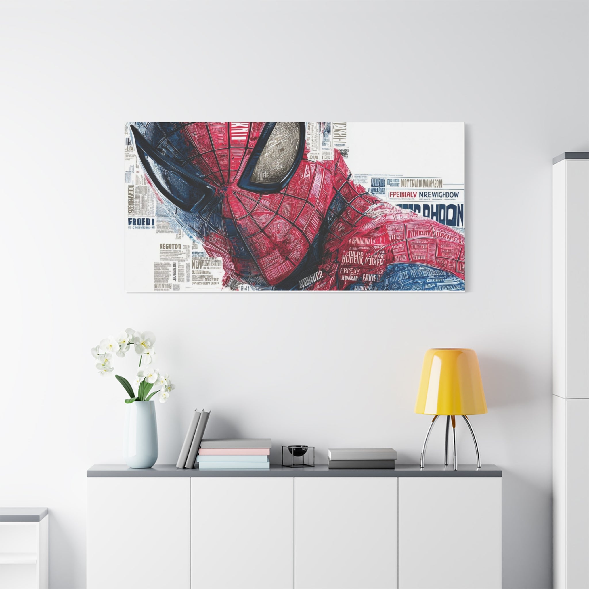 Superhero Portrait Matte Canvas Wall Art Spiderman - Stretched 1.25"