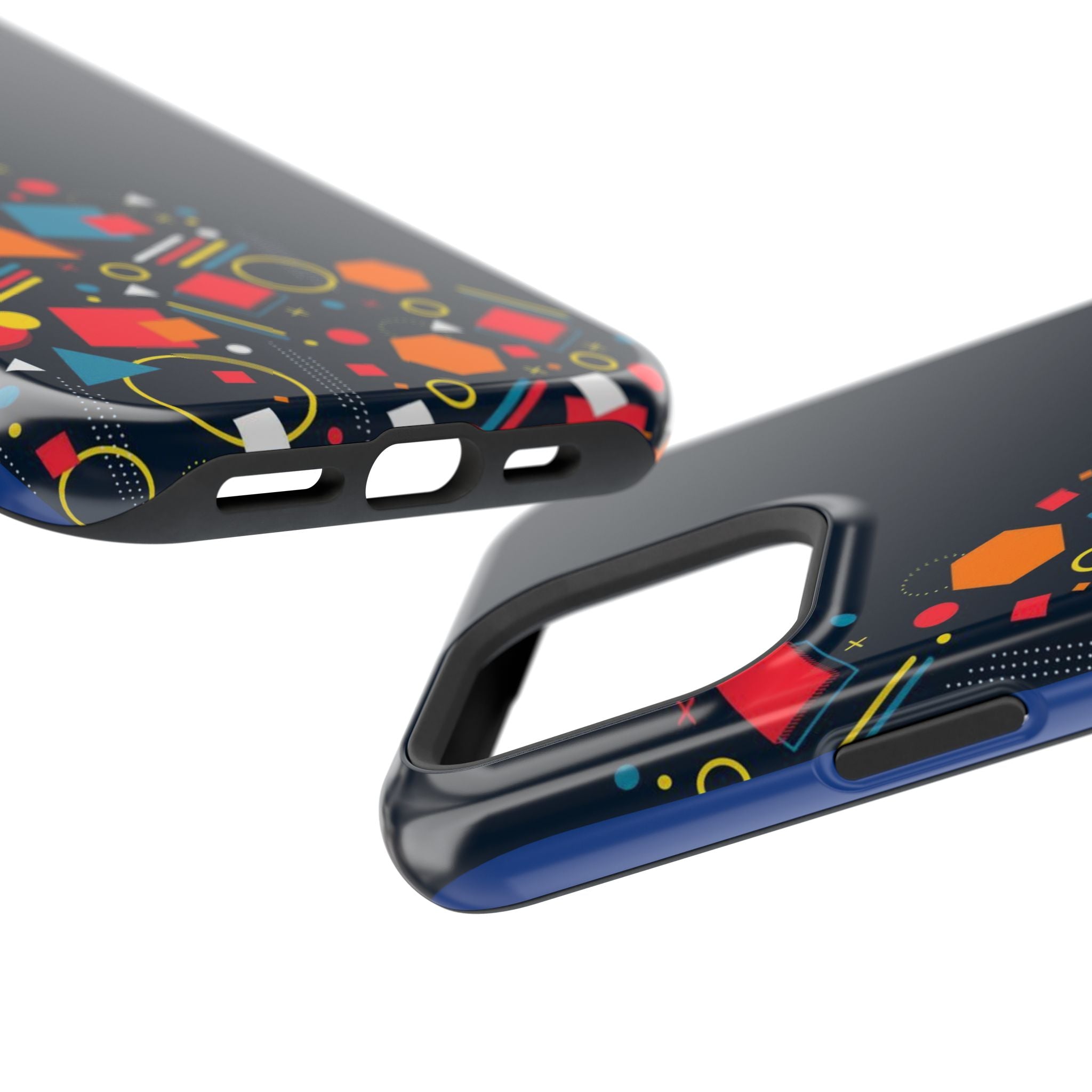 Magnetic Impact-Resistant Phone Case — Geometric Confetti Design