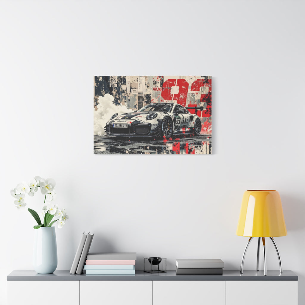 Racing Porsche 93 Canvas Wall Art — Stretched Matte Motorsport Print
