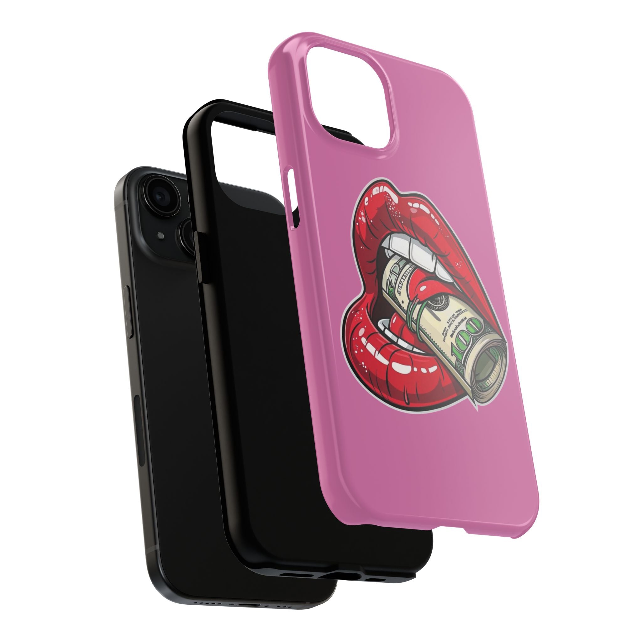 Red Lips Holding Money phone case | Tough Phone Cases