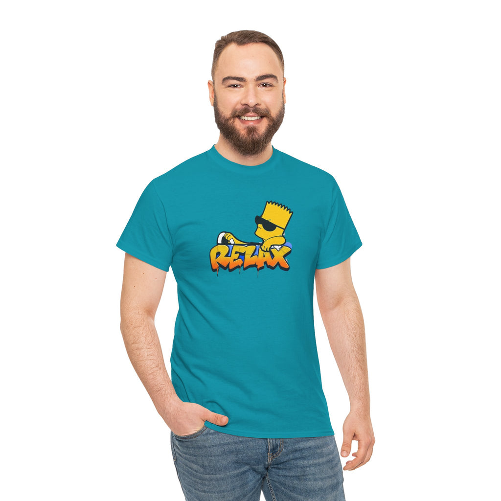 Relax Bart Graphic Tee — Retro Skate Cartoon T‑Shirt