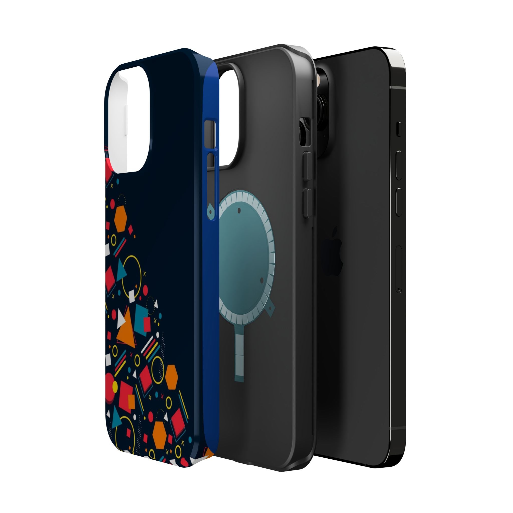 Magnetic Impact-Resistant Phone Case — Geometric Confetti Design