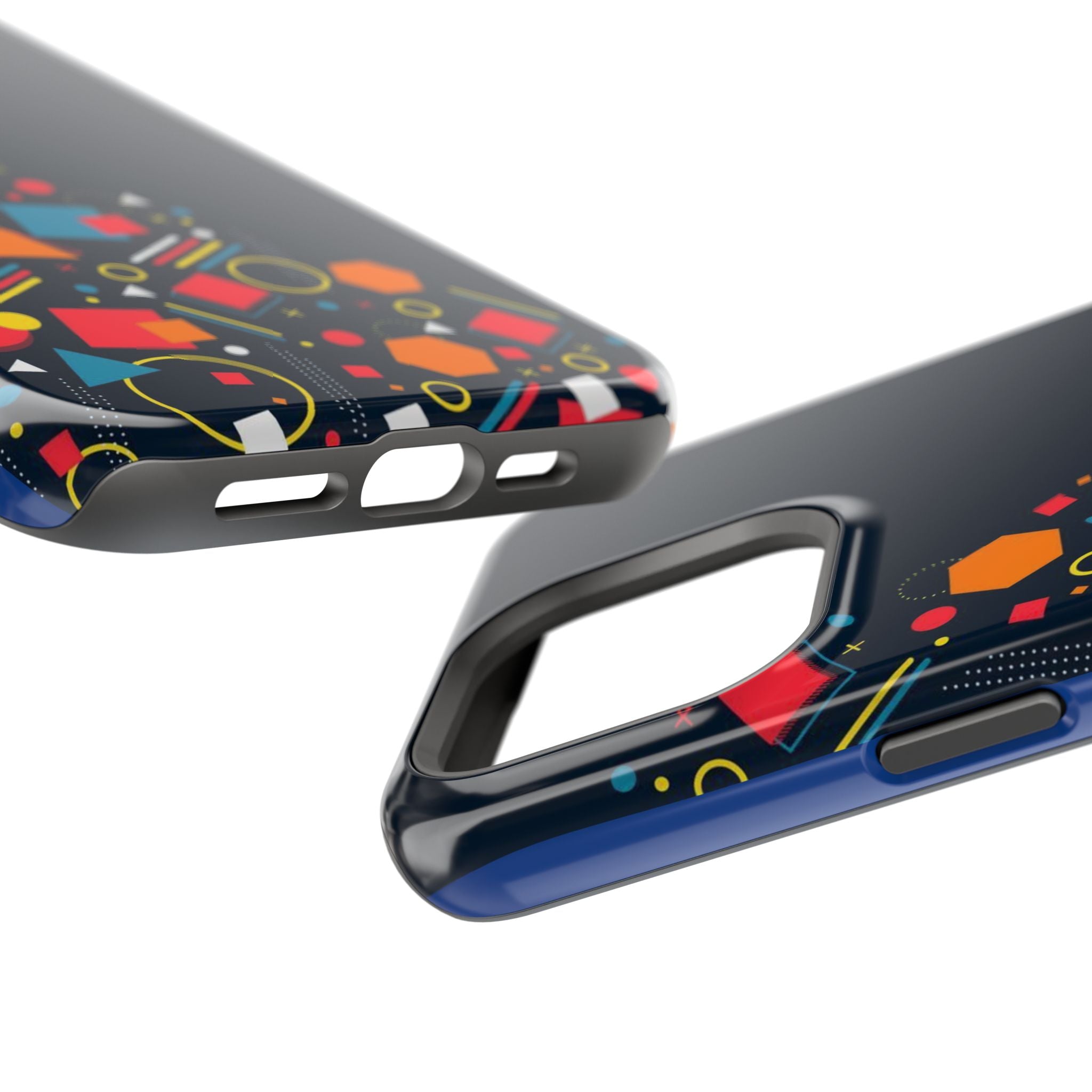Magnetic Impact-Resistant Phone Case — Geometric Confetti Design