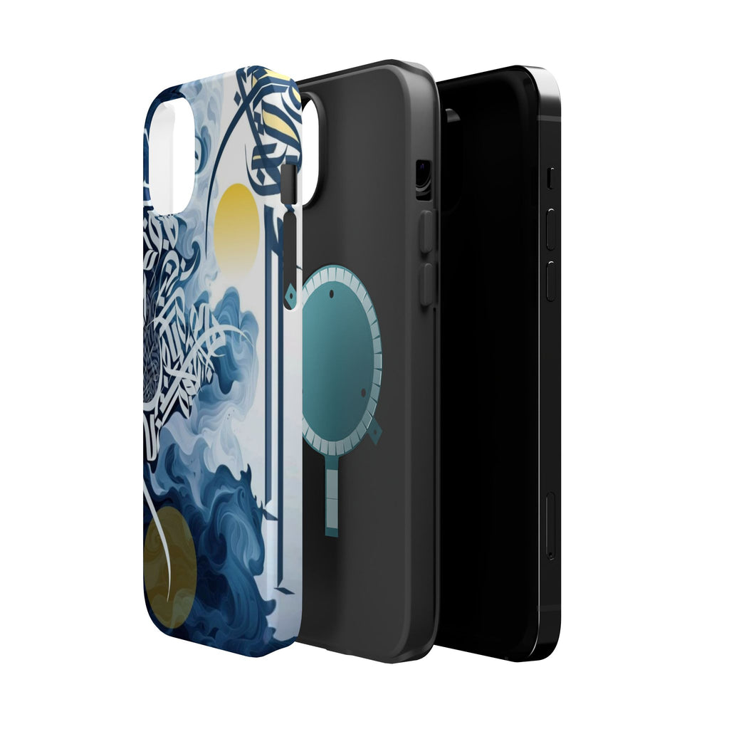 Magnetic Impact-Resistant Case — Blue Nautical Wave Mandala Design