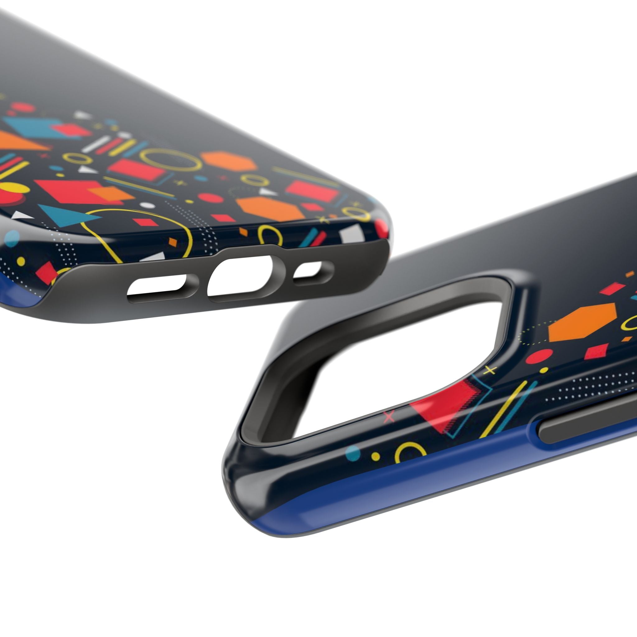 Magnetic Impact-Resistant Phone Case — Geometric Confetti Design