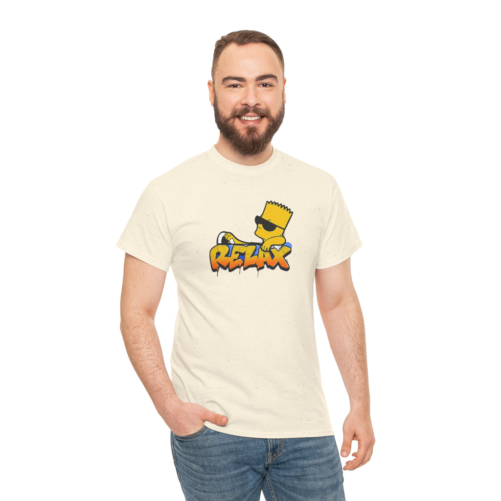 Relax Bart Graphic Tee — Retro Skate Cartoon T‑Shirt
